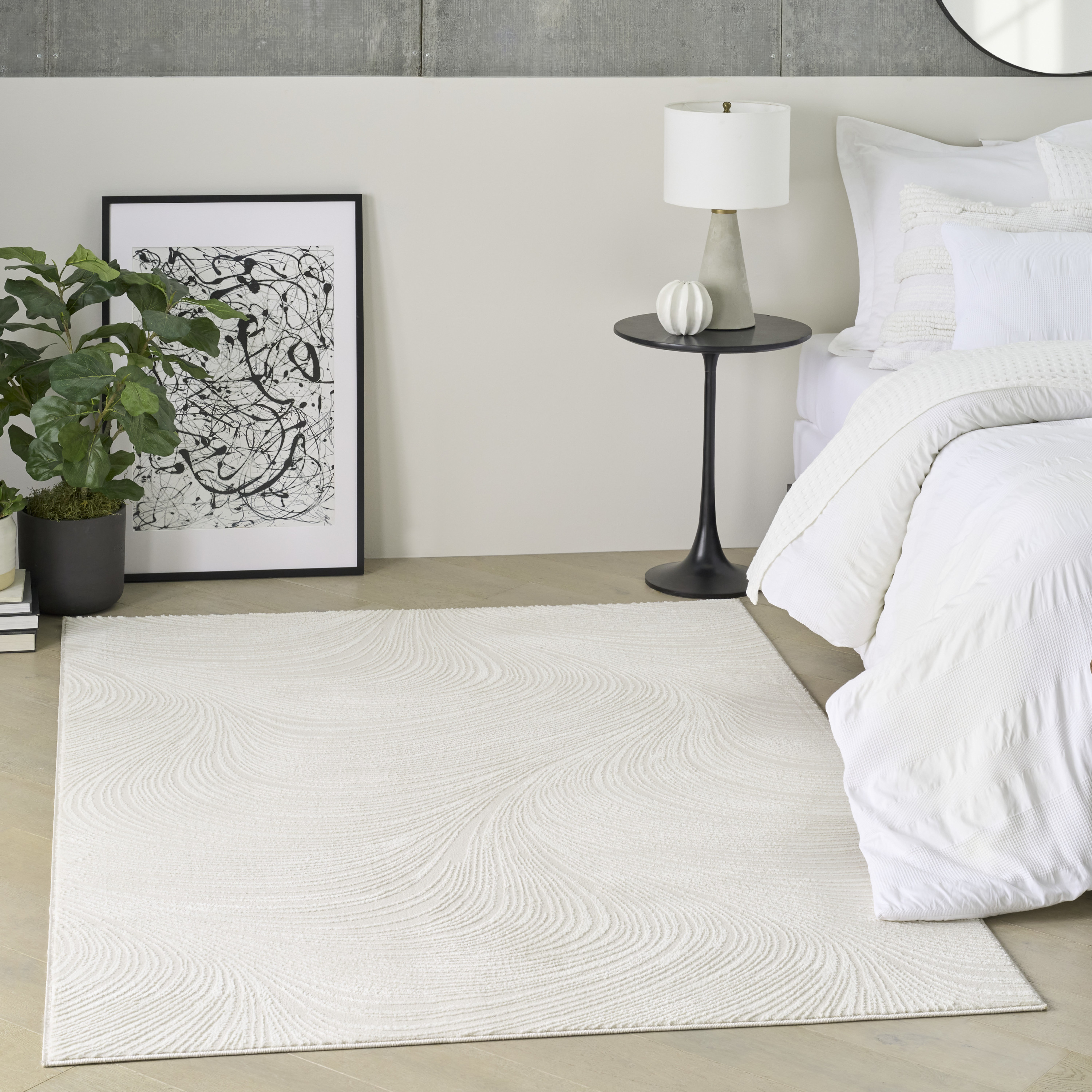DKNY Central Park West 3'11" x 5'11" Ivory Modern Indoor Rug