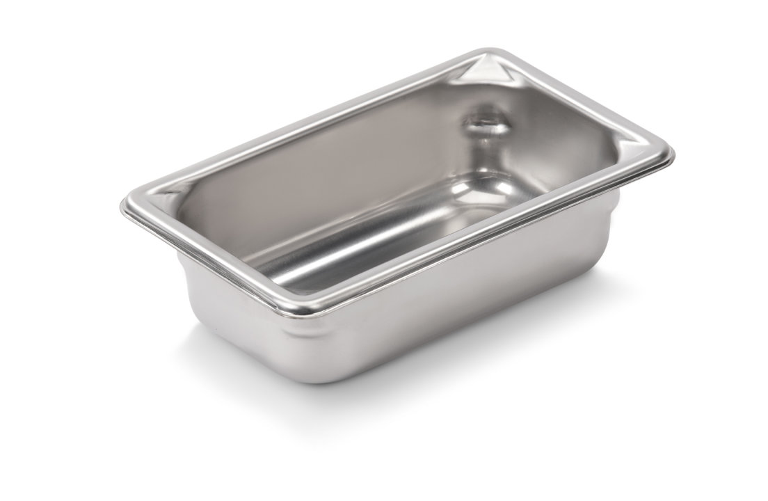 Ninth-size 2-inch-deep Super Pan V® stainless steel steam table pan