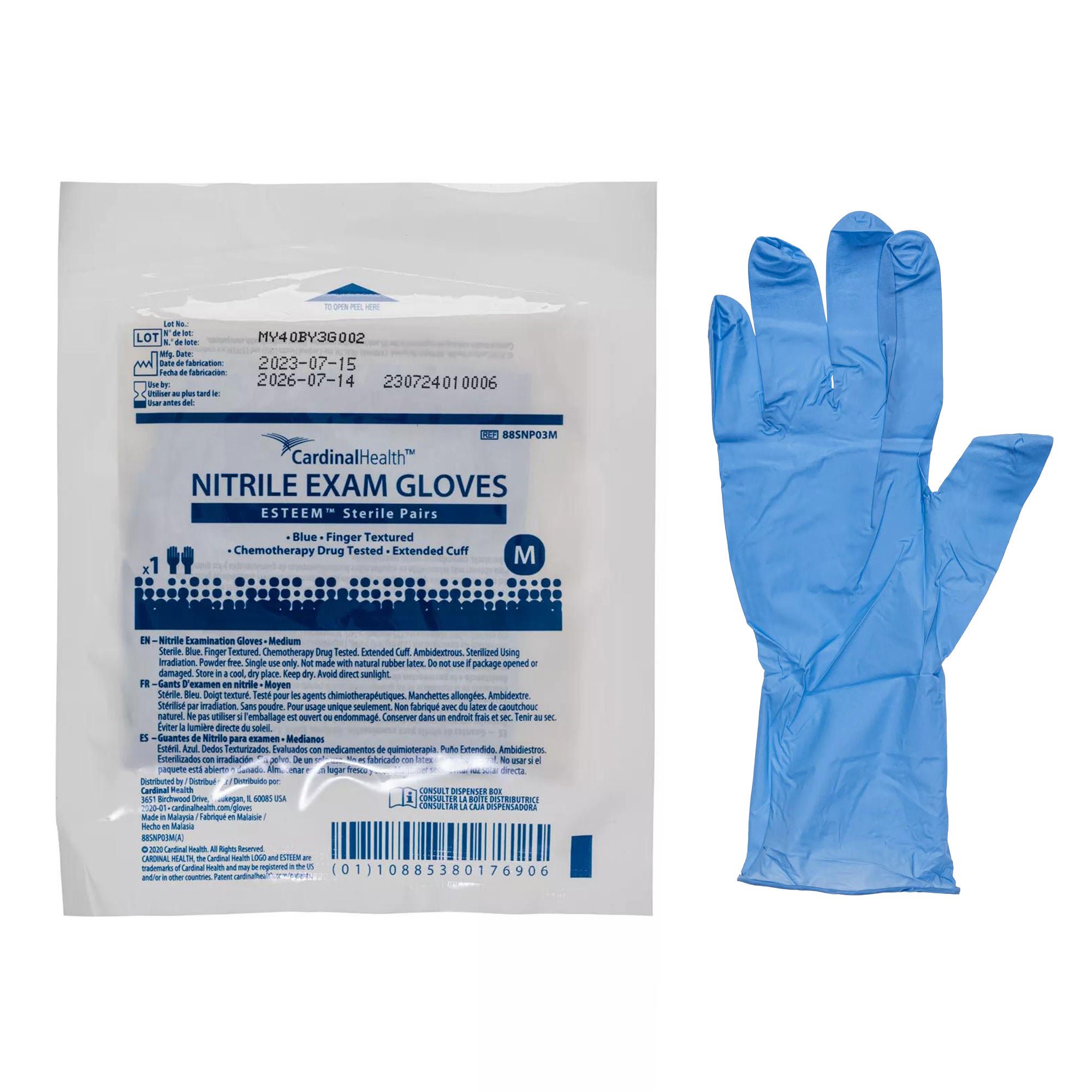 Esteem™ Nitrile Exam Glove, Blue, Medium