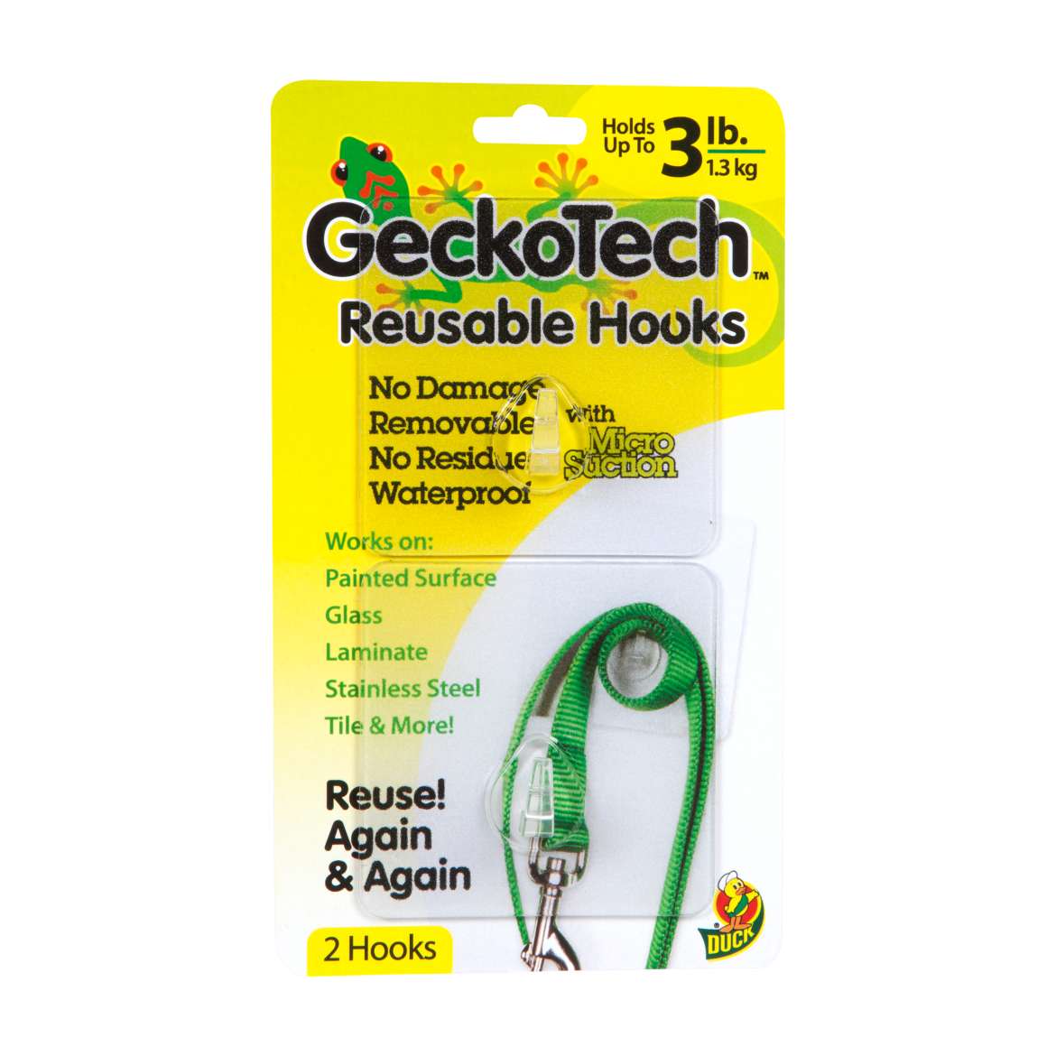 GeckoTech™ Removable Hook - Clear, 2 pk, Holds up to 3 lb. Image