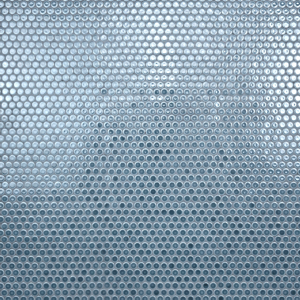 Sample – Hudson Penny Round Storm Grey Porcelain Mosaic Tile