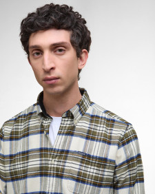 Camicia a quadri dal taglio sartoriale Ronan Ecru Marl
