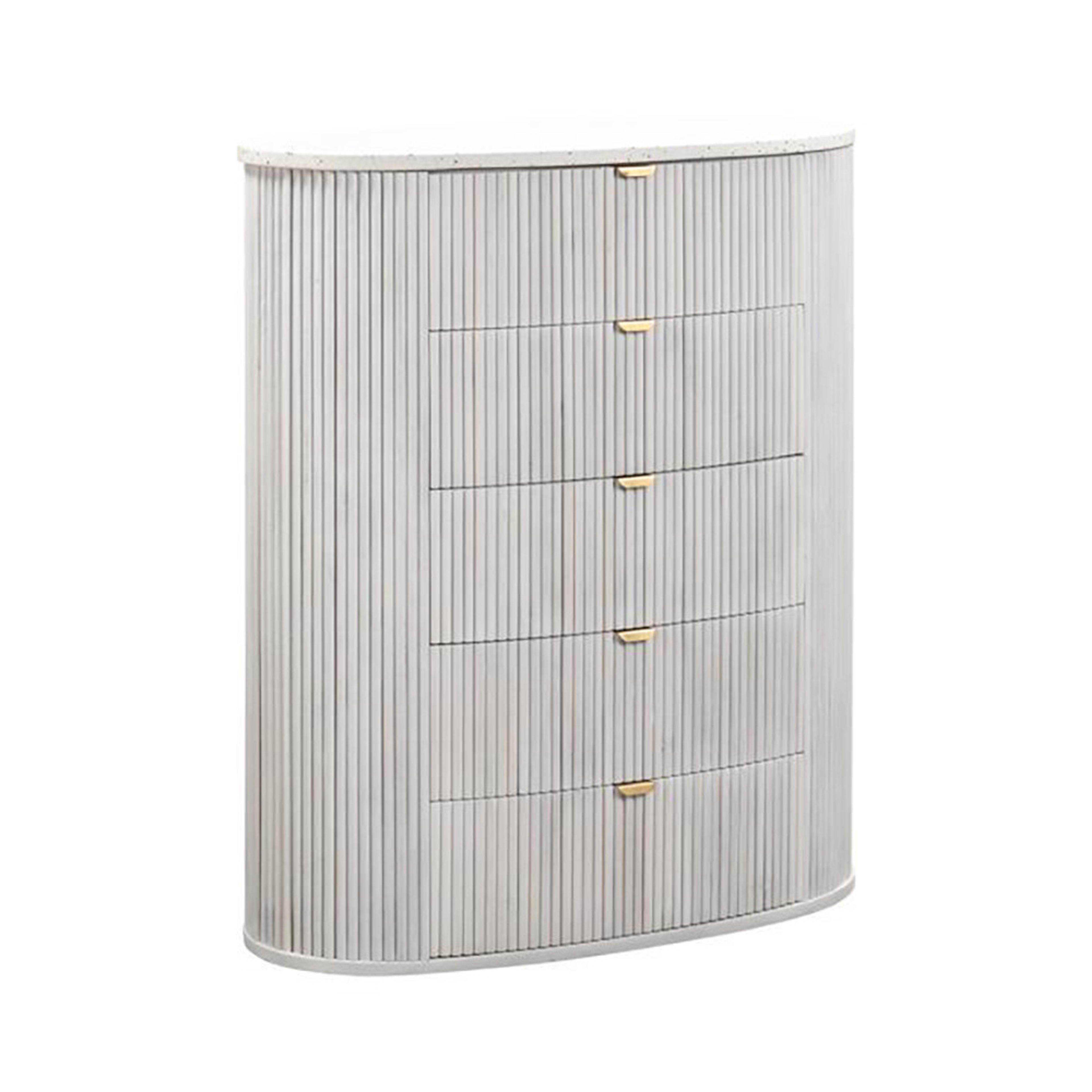 Product image of the Razzo Tallboy (5 Drawer), Whitewash from Forty Winks