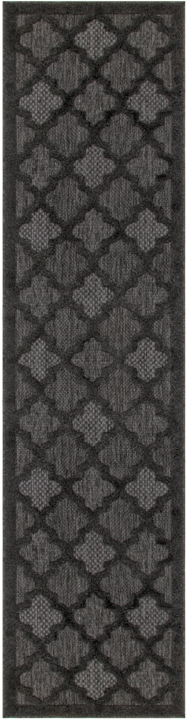 Nourison Easy Care 2' x 6' Charcoal Black Modern Rug