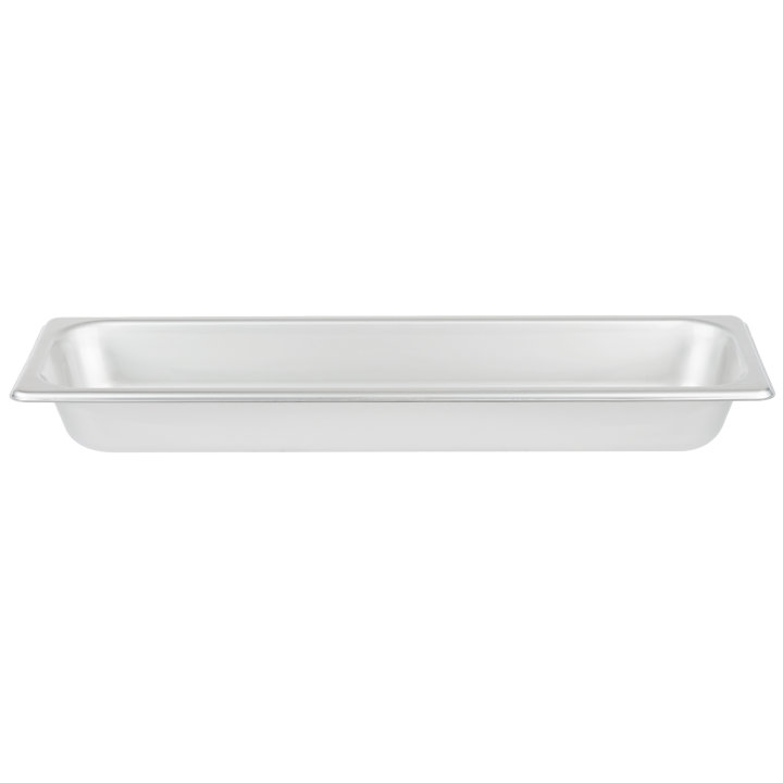 Half-long-size 2 ½-inch-deep Super Pan® heavy-duty stainless steel steam table pan with flat corners