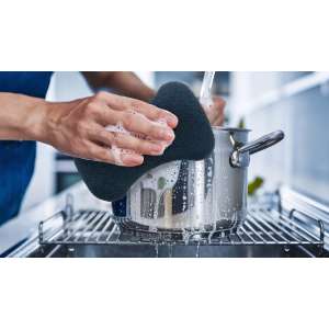 Hillyard, Trident, Power Scour Non-Scratch Scouring Pad, Bowtie, 6.75"x4.25", Black