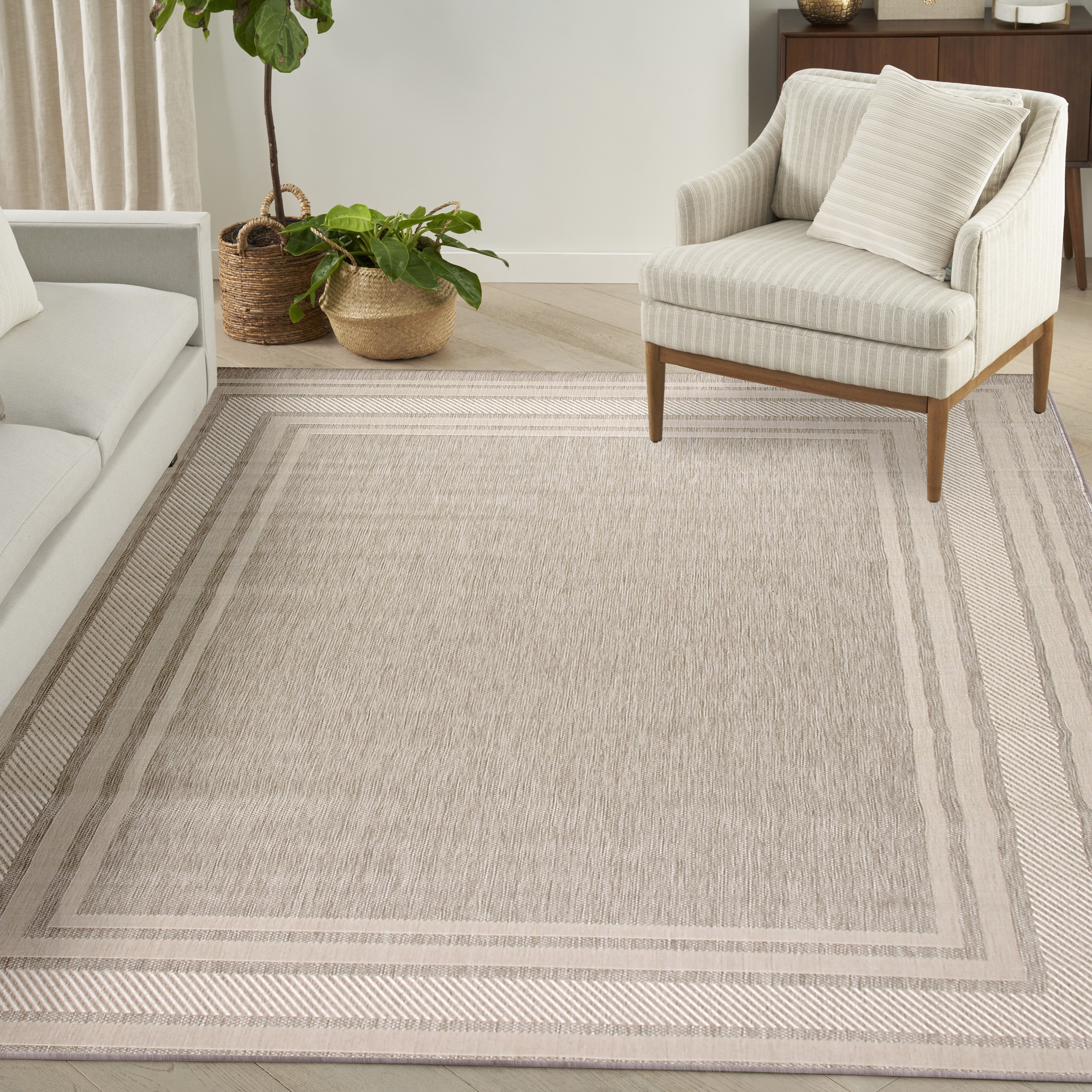 Nourison Horizon Indoor/Outdoor 8' x 10' Grey Modern Rug