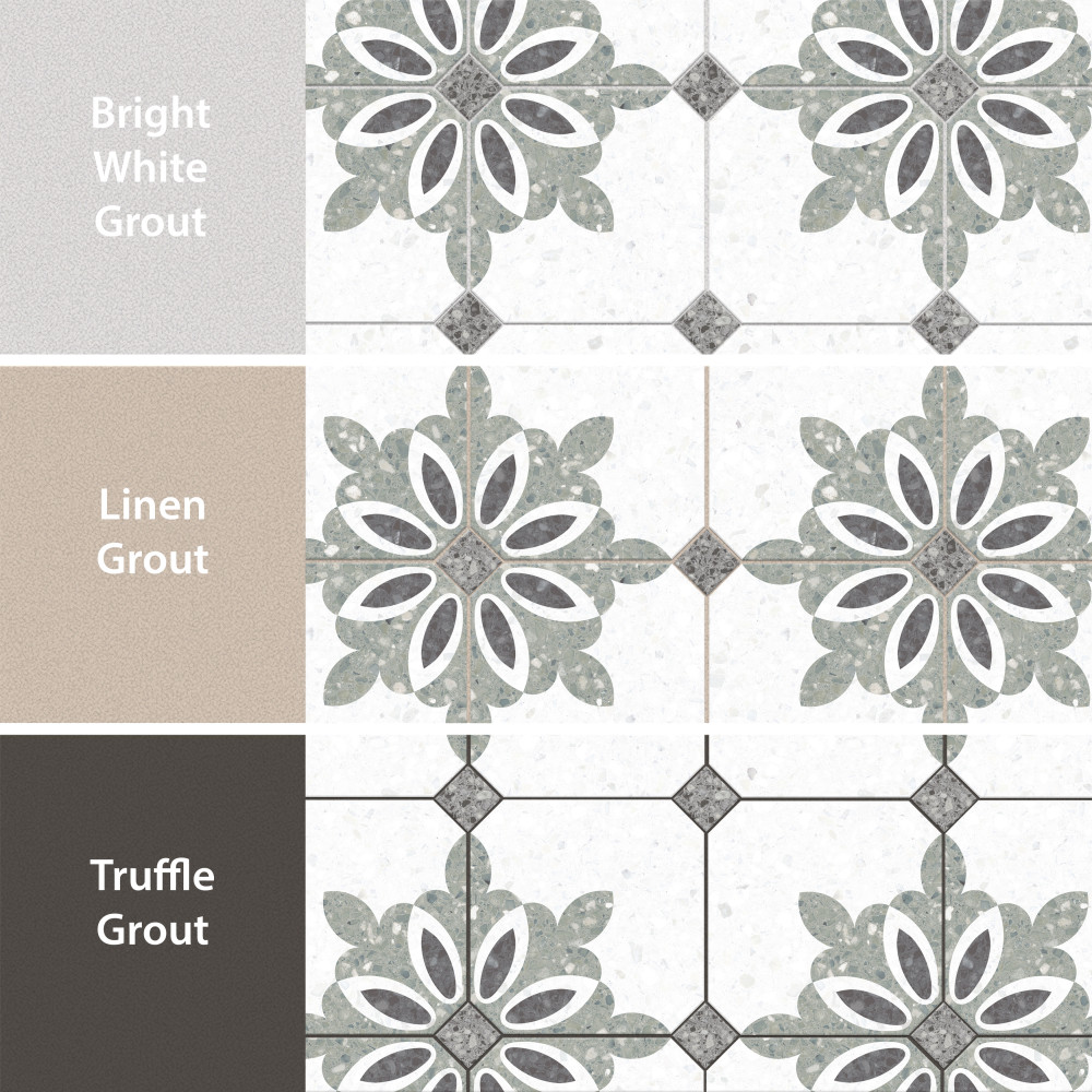 Riviera Octagon Verde with Taco Nero 7-7/8 in. x 7-7/8 in. Porcelain Floor and Wall Tile