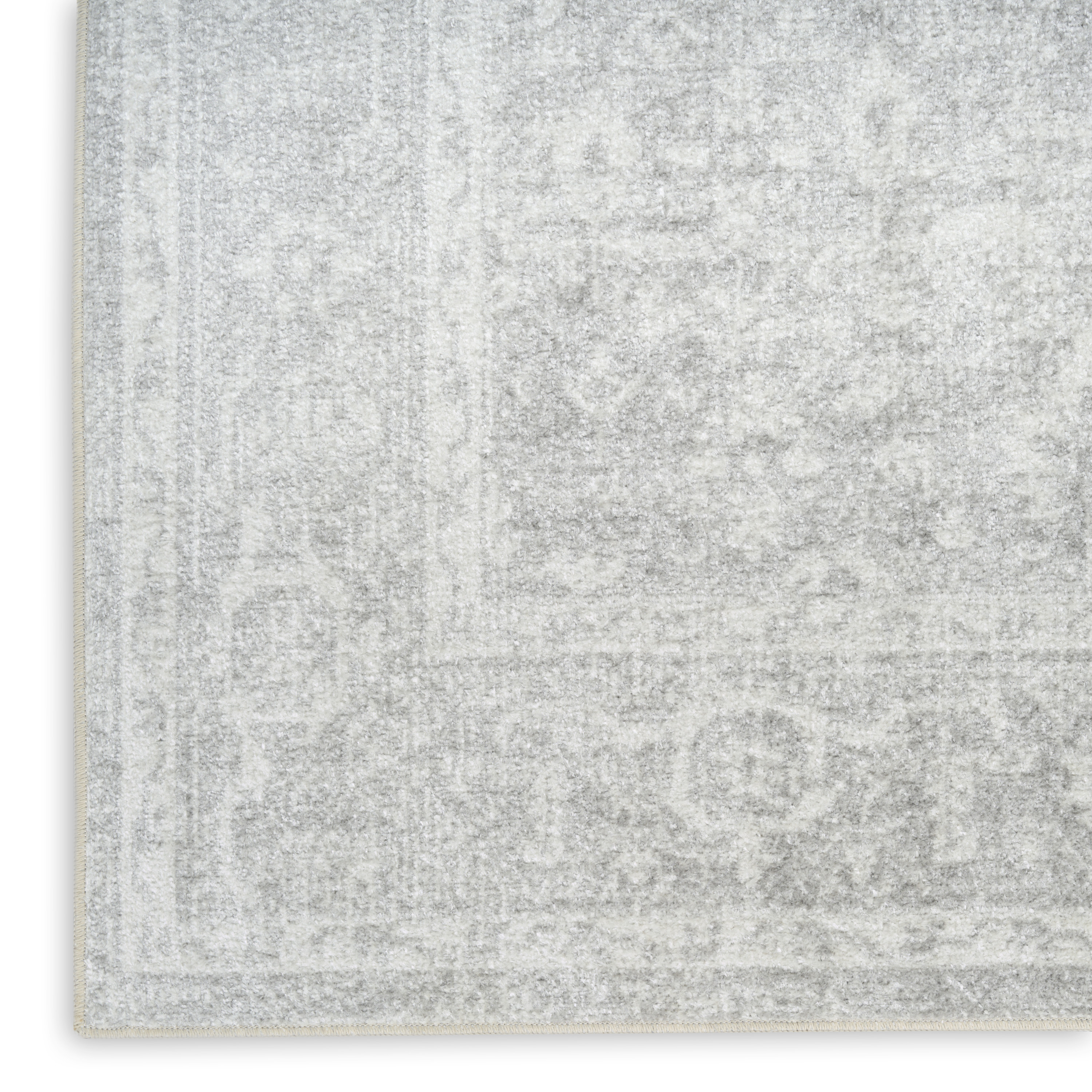 Nourison Astra Machine Washable 2' x 3' Light Grey Vintage Indoor Rug