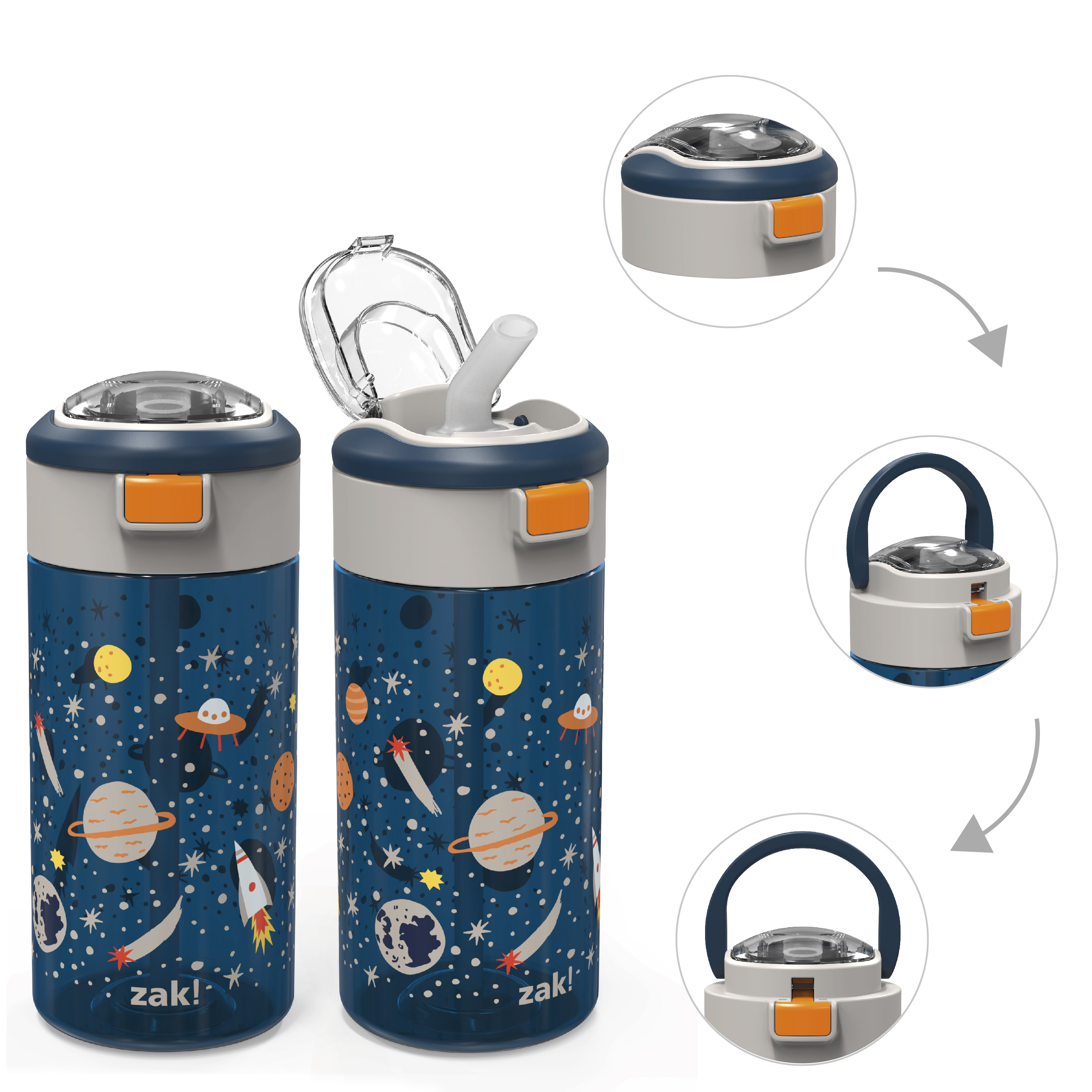 Genesis 18 ounce Water Bottles, Space, 2-piece set slideshow image 2 Genesis 18 ounce Water Bottles, Space, 2-piece set slideshow image 2