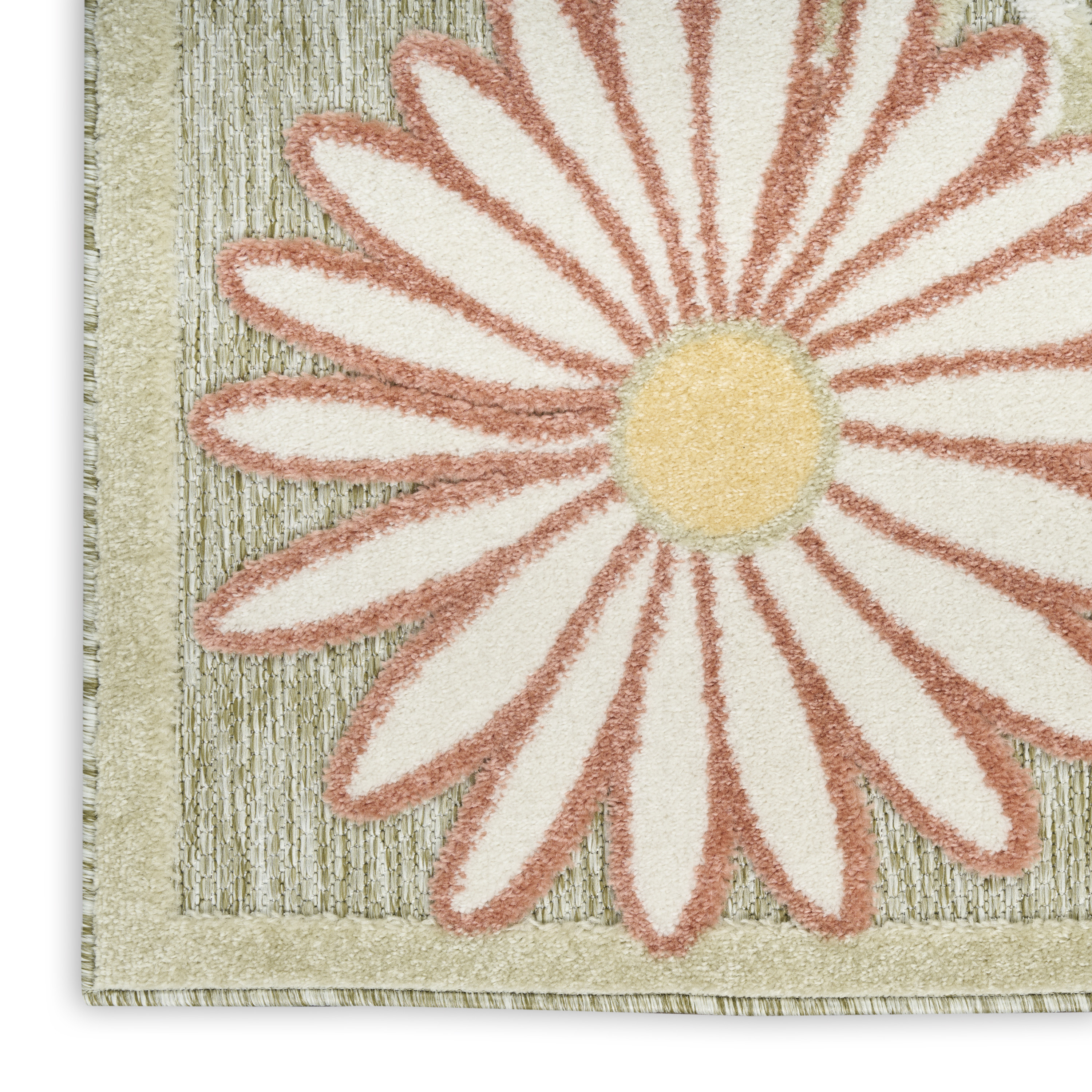 Nourison Aloha 7'10" x 10'6" Sage Rose Outdoor Rug