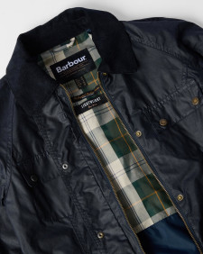 Arlo Utility Waxed Jacket Royal Navy/Ancient Tartan