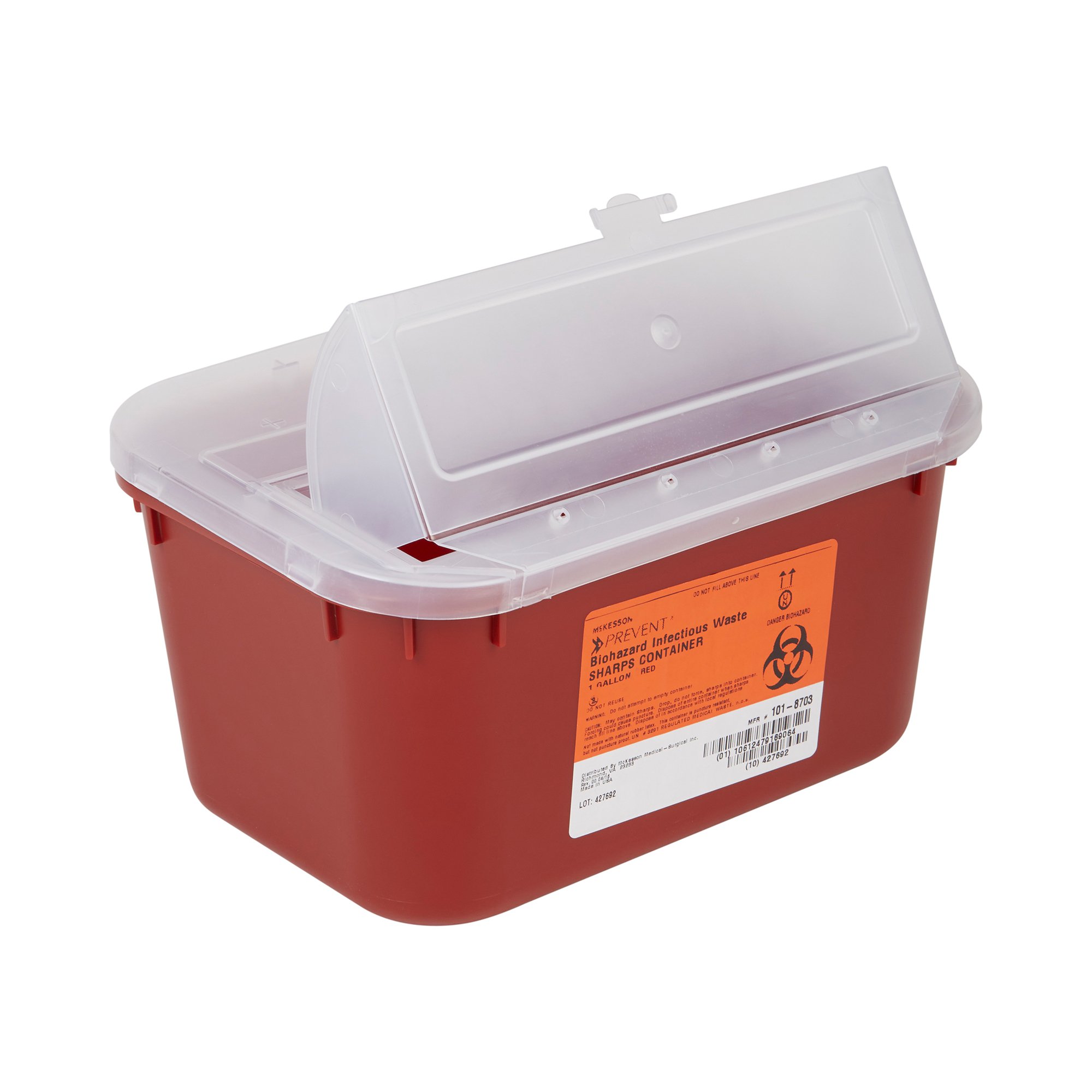 McKesson Prevent® Multi-purpose Sharps Container, 1 Gallon, 10 x 5 x 7 Inch
