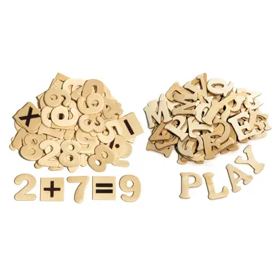 Creativity Street  Letters and Numbers, Natural Wood,  1-1/2", 200 Pieces