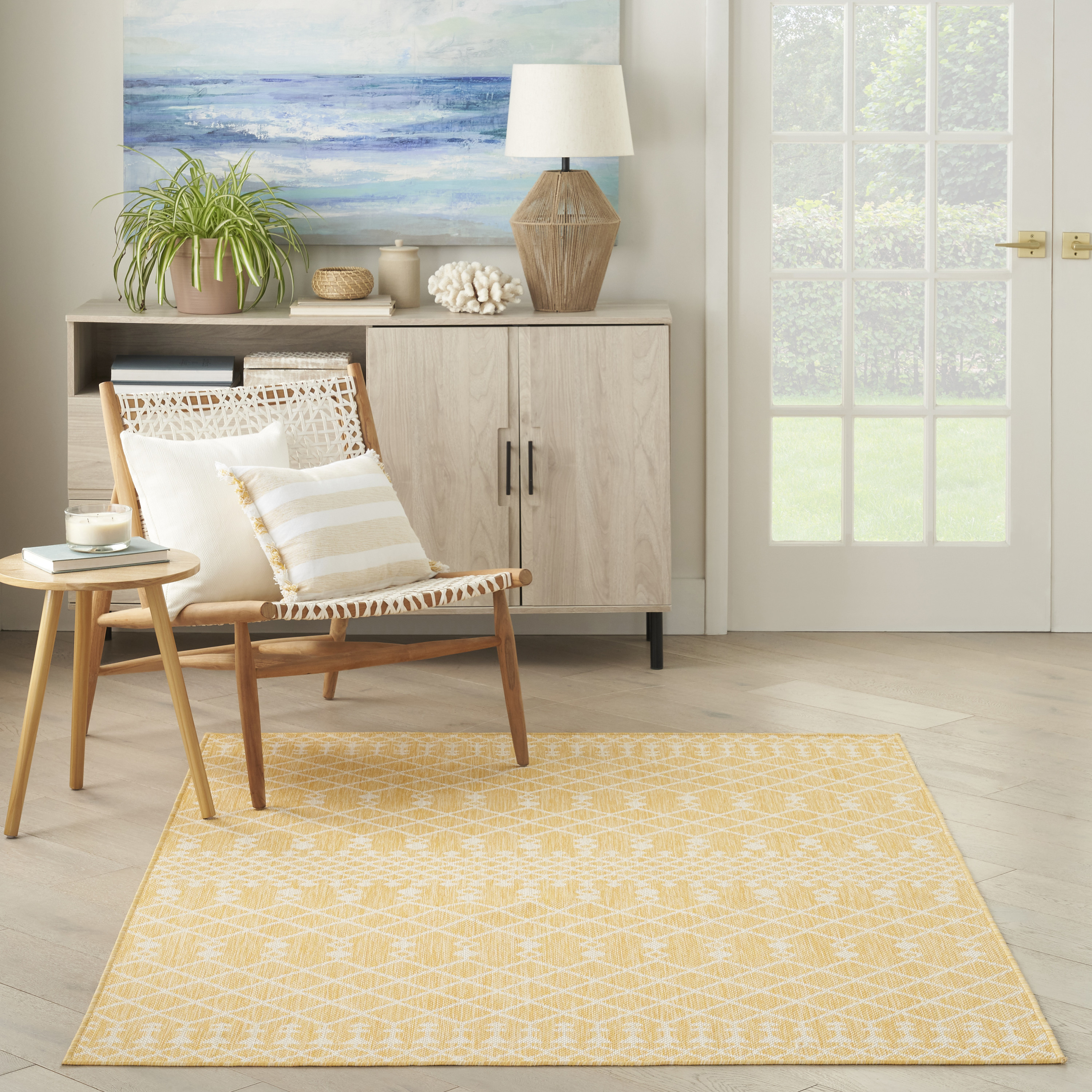 Nourison Positano 7' x 10' Yellow Modern Rug
