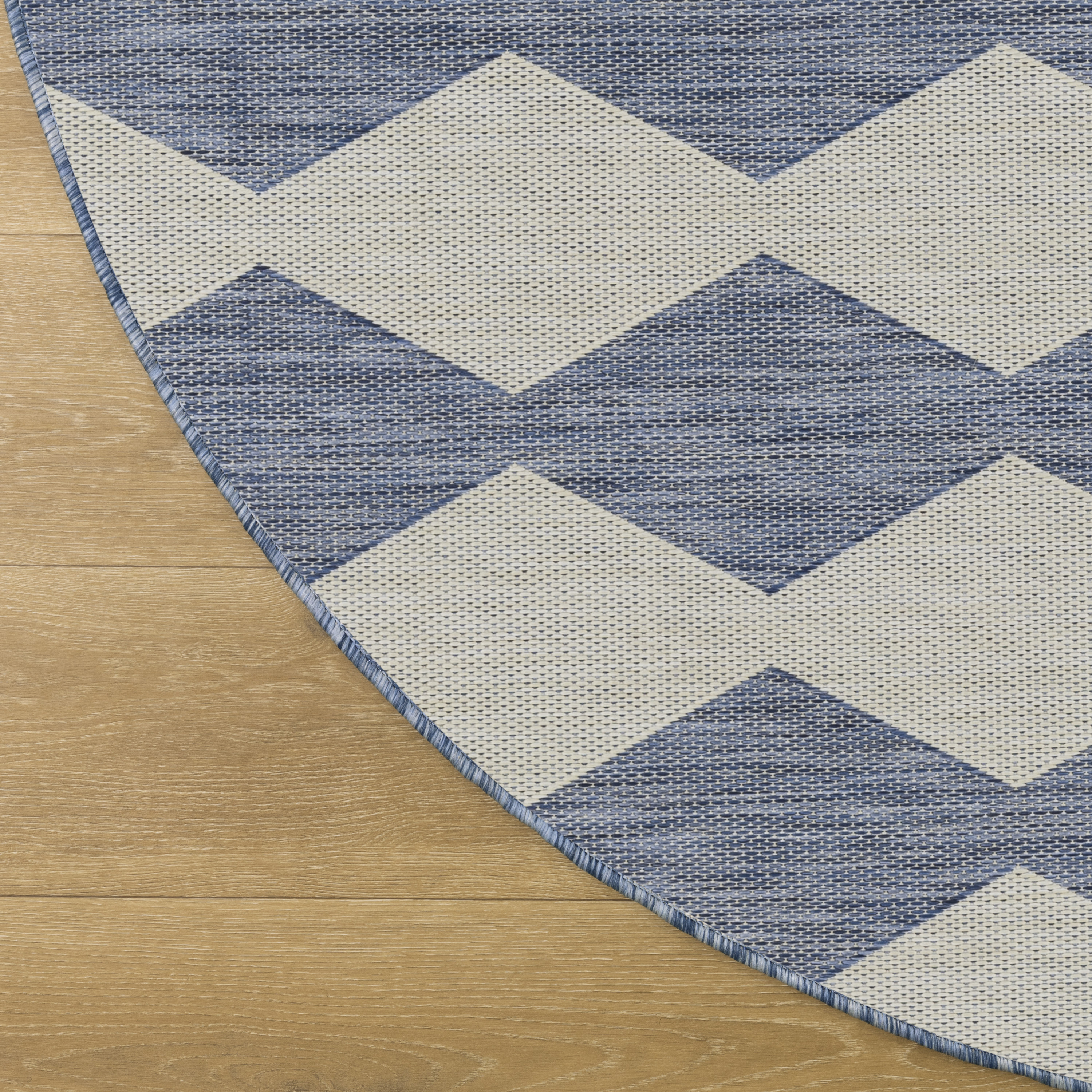 Nourison Positano 8' x Round Navy Blue Modern Rug