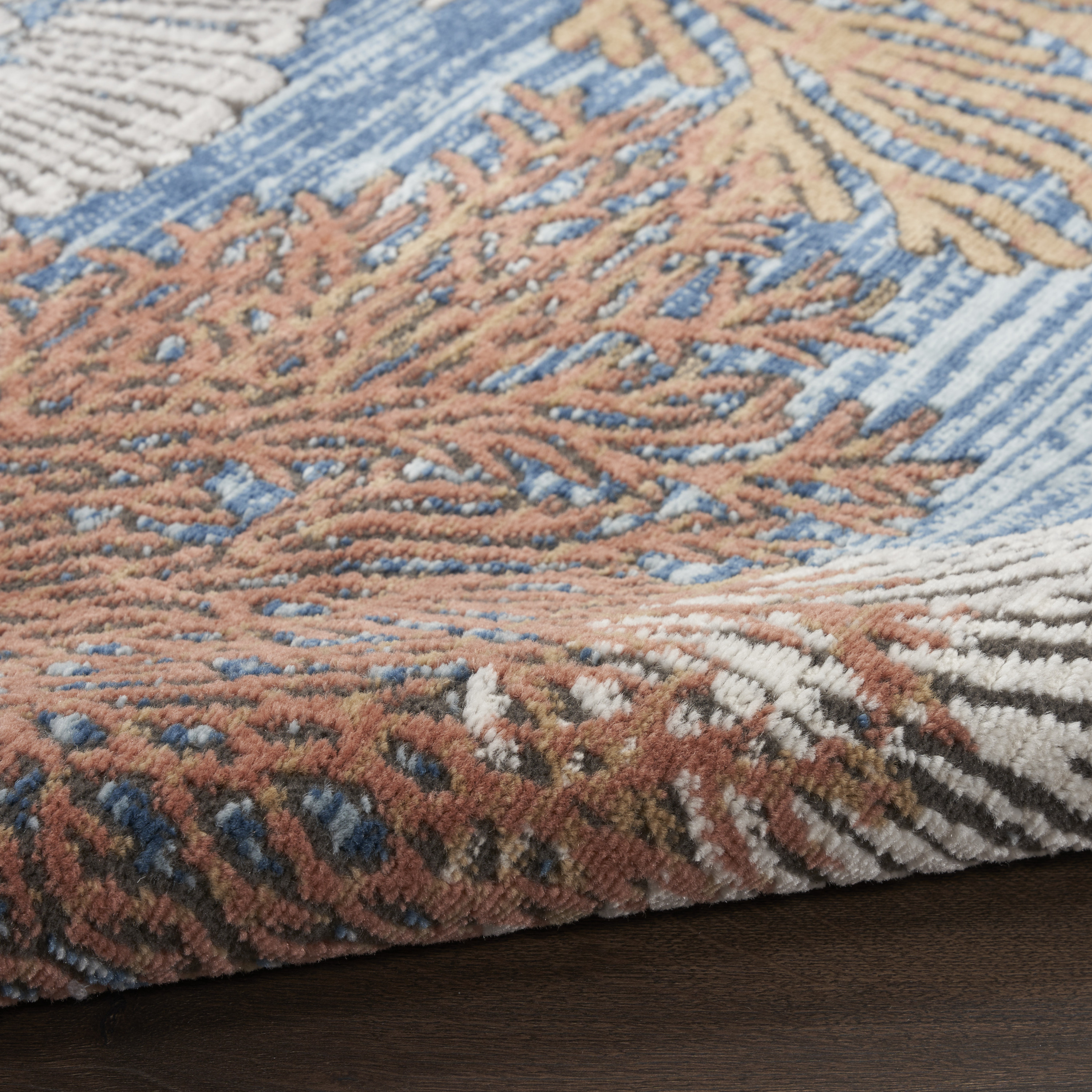 Nourison Seaside 9' x 12' Blue Multicolor Coastal, Nautical & Beach Indoor Rug