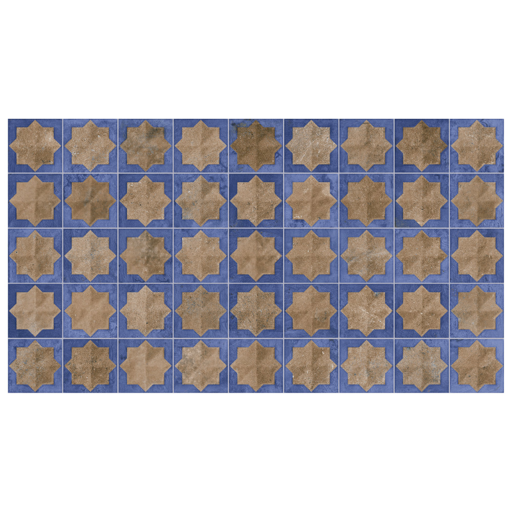 Tetuan Astre Terra Cobalt 12-1/8 in. x 21-7/8 in. Porcelain Wall Tile