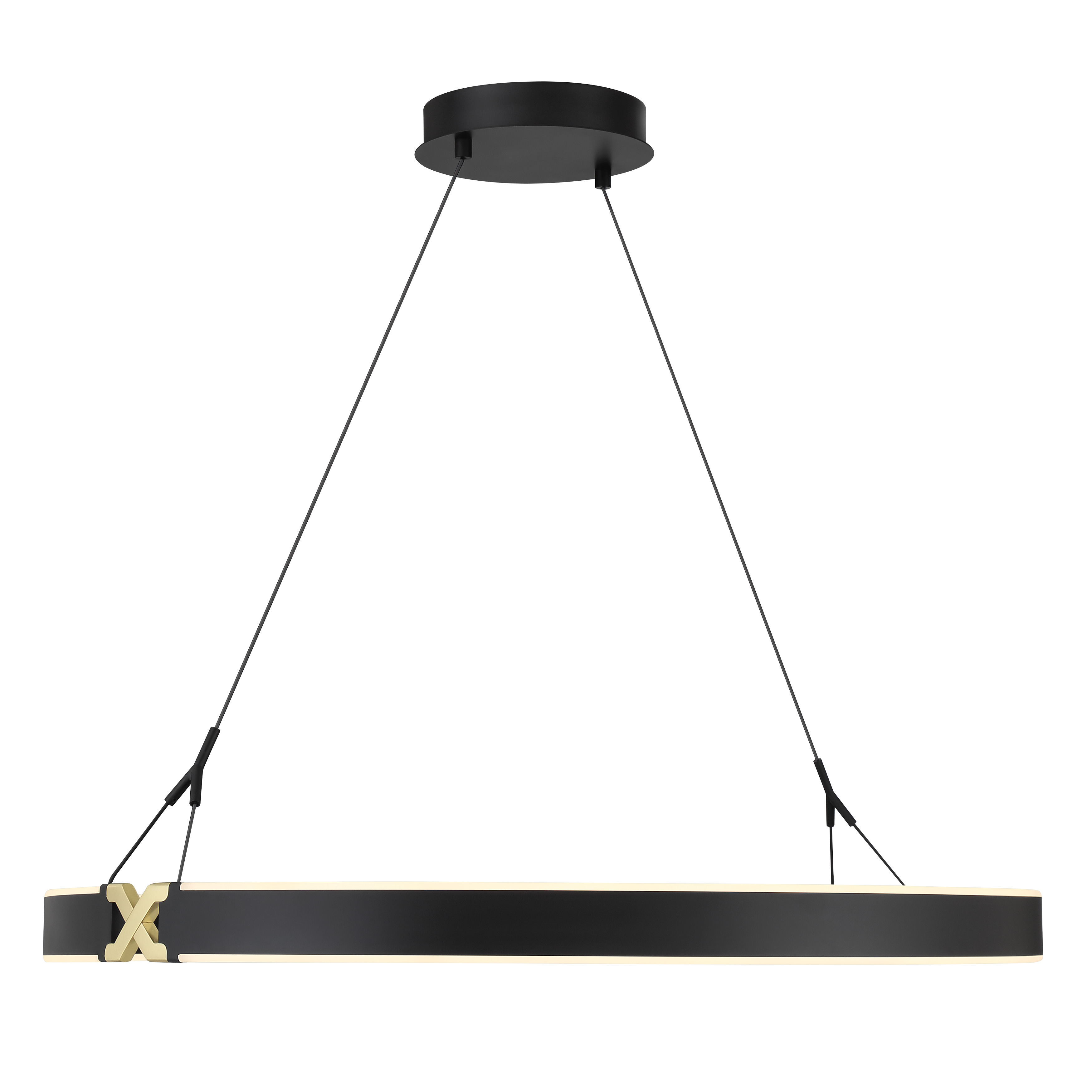 The Recovery X pendant combines industrial-modern aesthetics with high-performance LED technology. Its 33.5-inch linear profile and dual-finish design make it a striking focal point, while the 94 CRI ensures exceptional color rendering. - alternate view