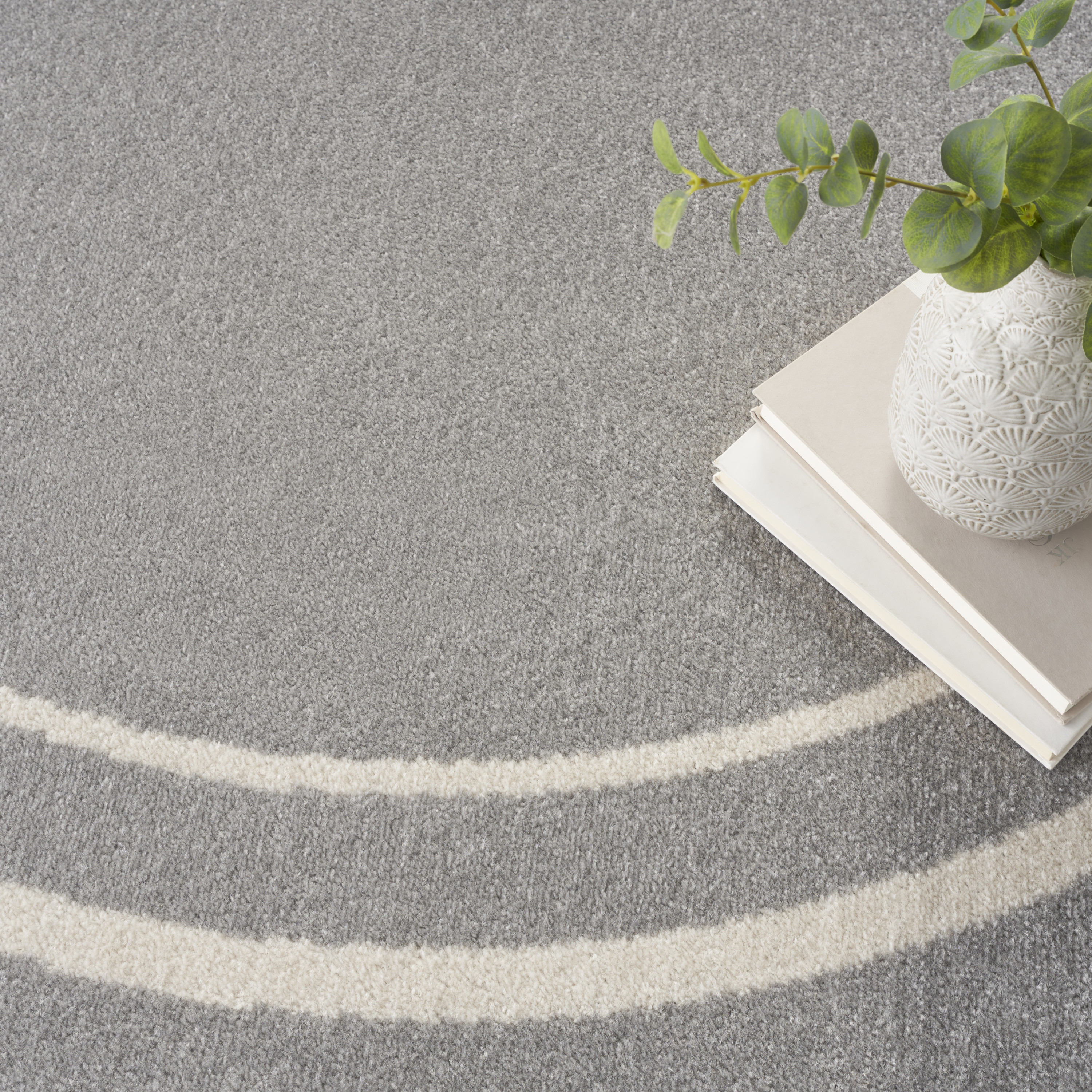 Nourison Nourison Essentials 8' x Round Grey Ivory Contemporary Rug