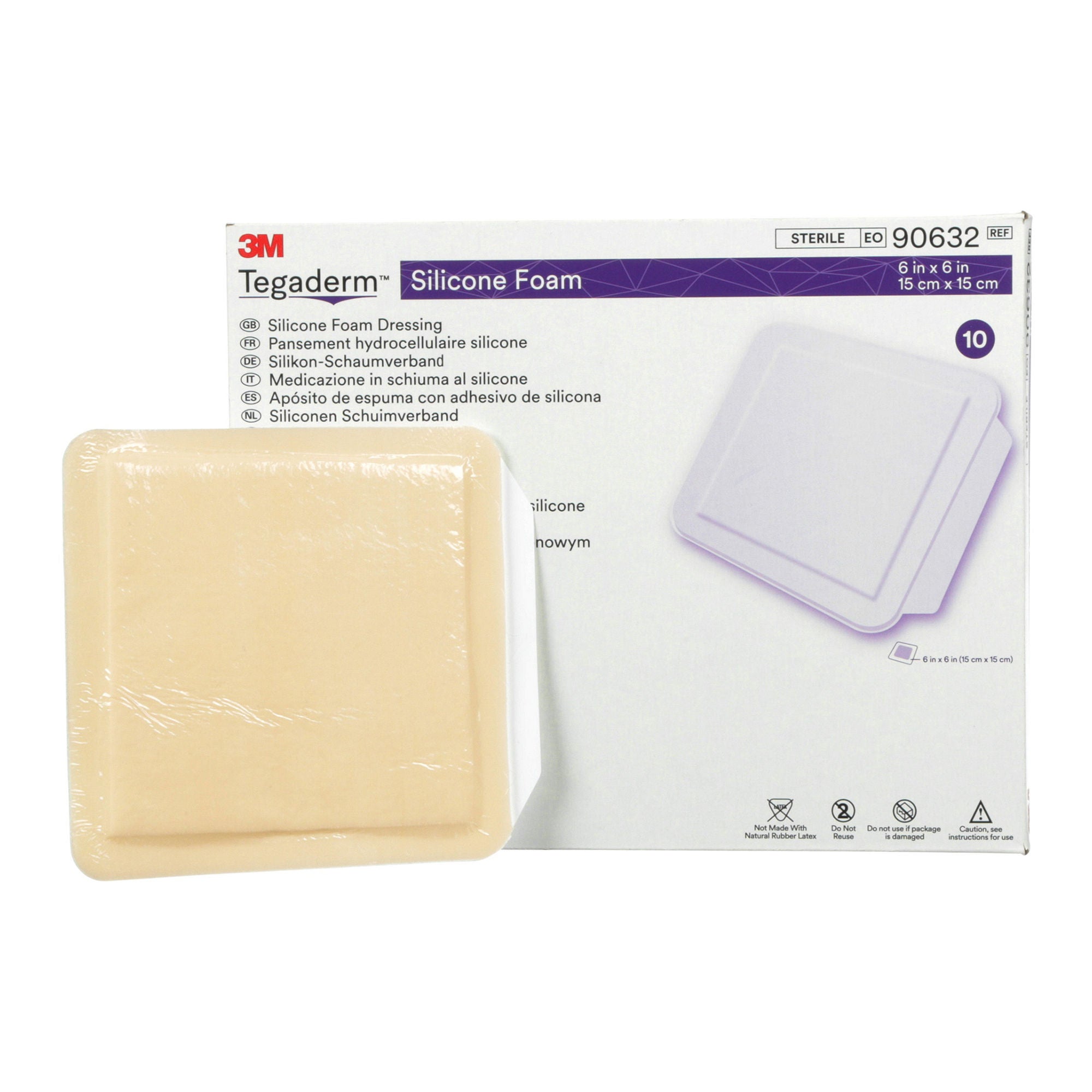 3M™ Tegaderm™ Silicone Face Foam Dressing, 4 x 4-1/4 Inch