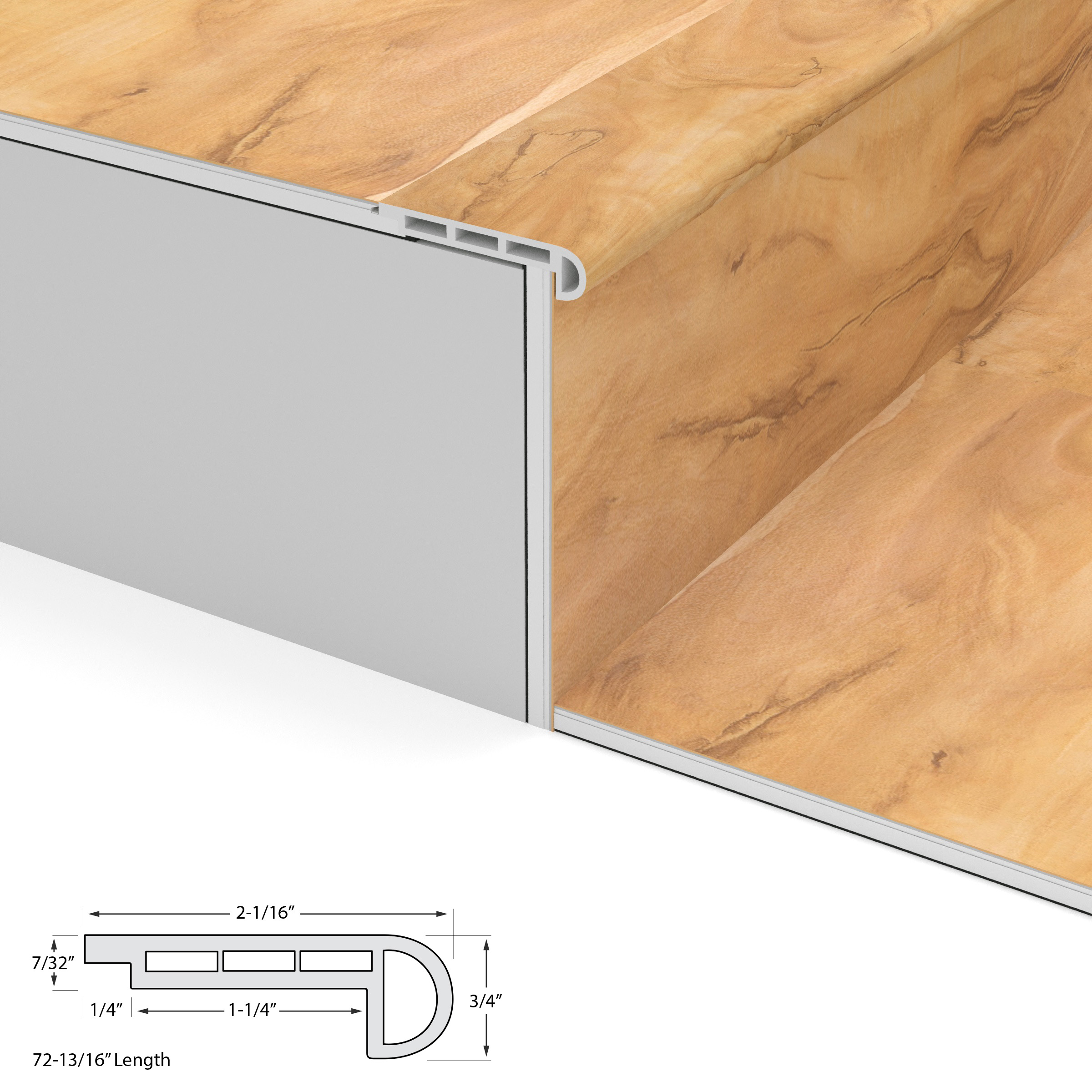 Blonde Ale Cali Vinyl Stair Nosing Flush view 4