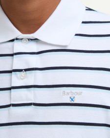 Ashill Striped Short-Sleeved Polo Shirt Classic White