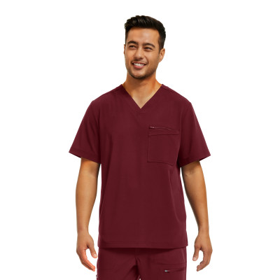White Cross CRFT WT151 NEW Men&#8216;s 4-Pocket Breathable Medical Scrub Top-White Cross