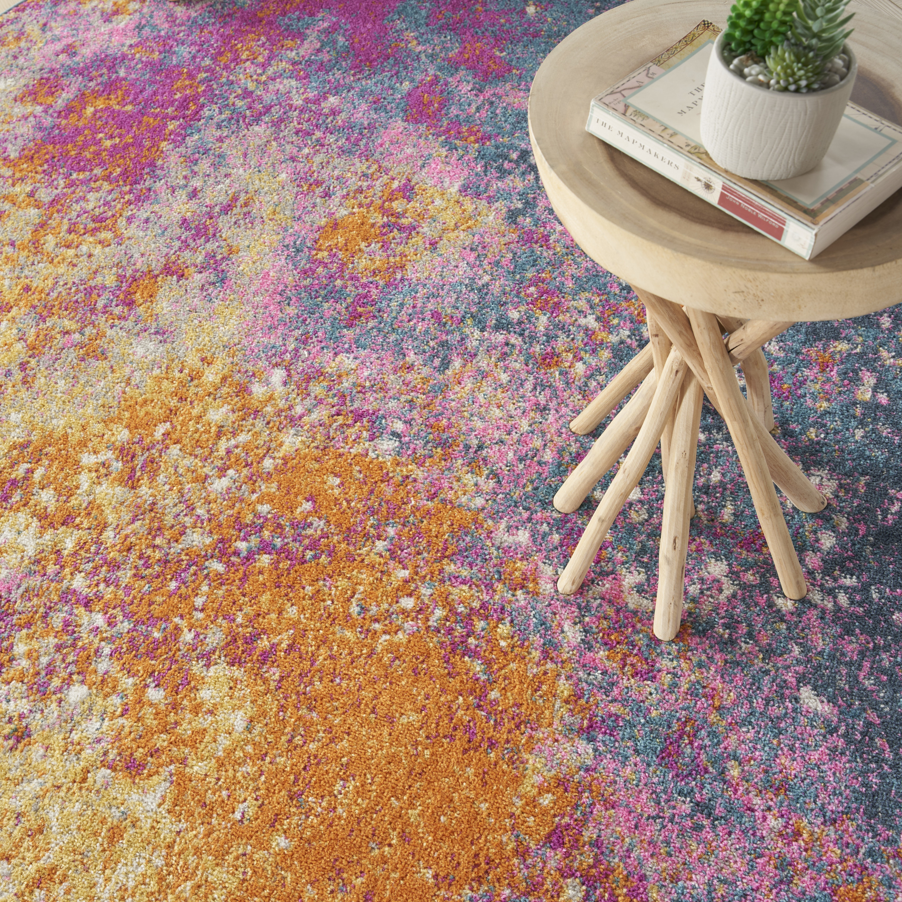 Nourison Passion 7'10" x Square Sunburst Modern Indoor Rug