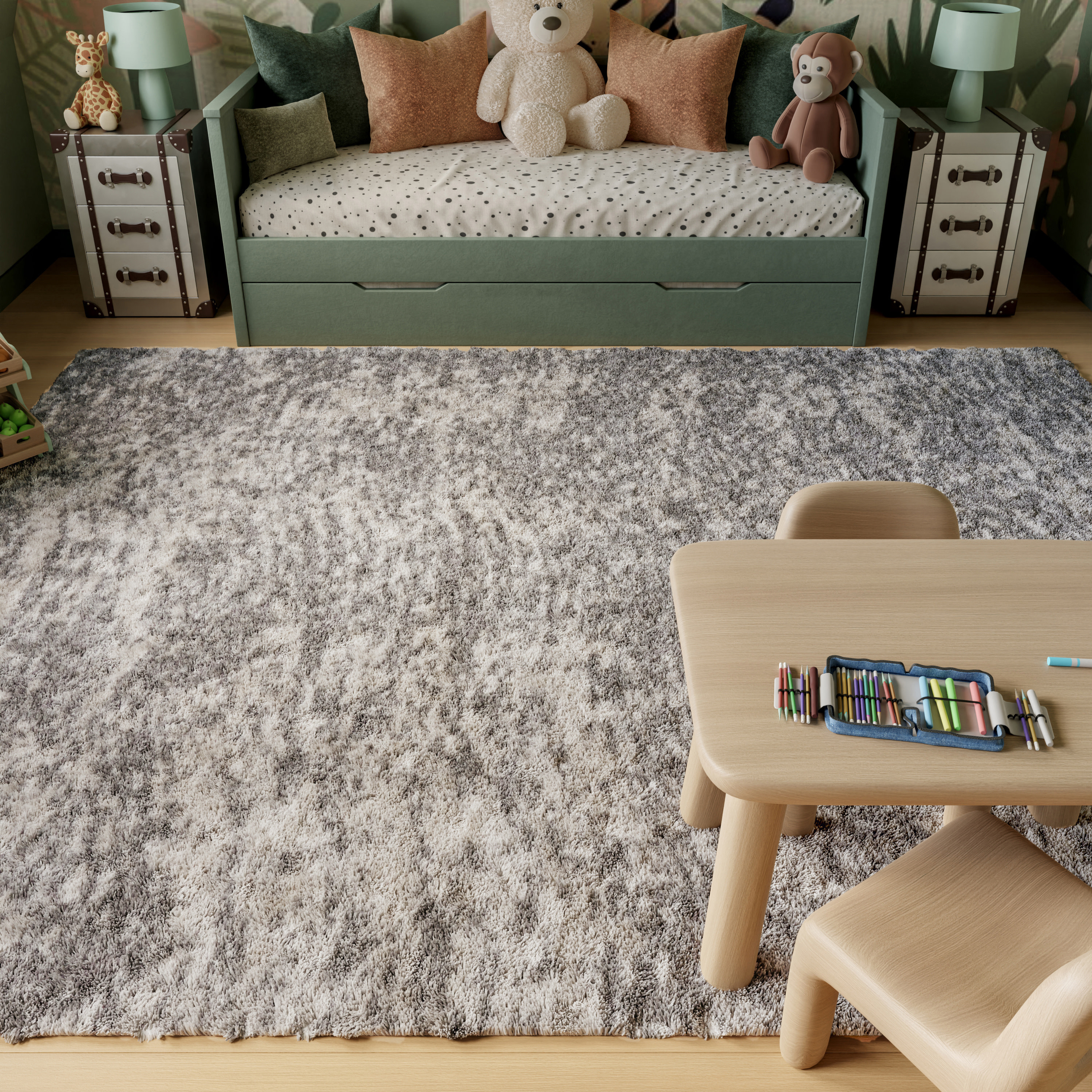 Nourison Dreamy Shag 7'10" x 9'10" Charcoal Grey Shag Indoor Rug