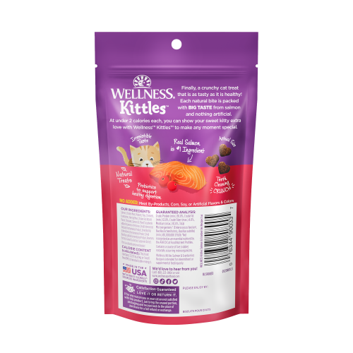 Wellness Kittles Salmon & Cranberry back packaging