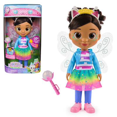 DreamWorks Gabby's Dollhouse Fairylandia Dandelion Magic Gabby Doll with Light-Up Wings, 13-Inch Doll with 20+ Sounds and Songs, Pretend Play Toys for Kids, Ages 3+