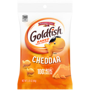 Pepperidge Farm Goldfish Baked Snack Crackers, Cheddar Cheese, 2.25 Ounces, Pack of 72