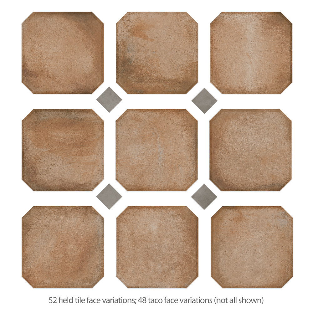 Laverton Octagon Natural with Taco Grafito 7-7/8 in. x 7-7/8 in. Porcelain Floor and Wall Tile