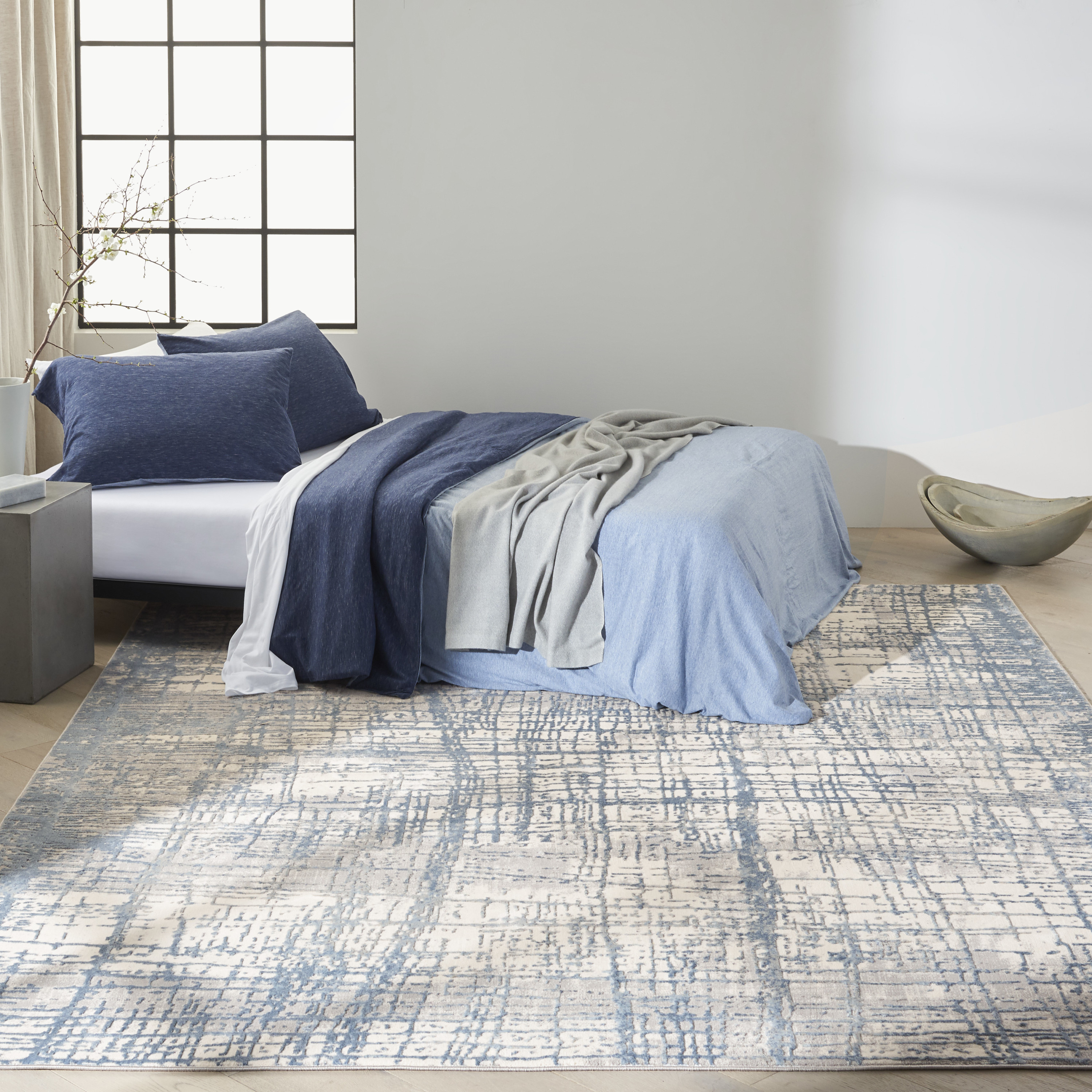 Calvin Klein CK950 Rush 7' x 10' Ivory Blue Modern Indoor Rug