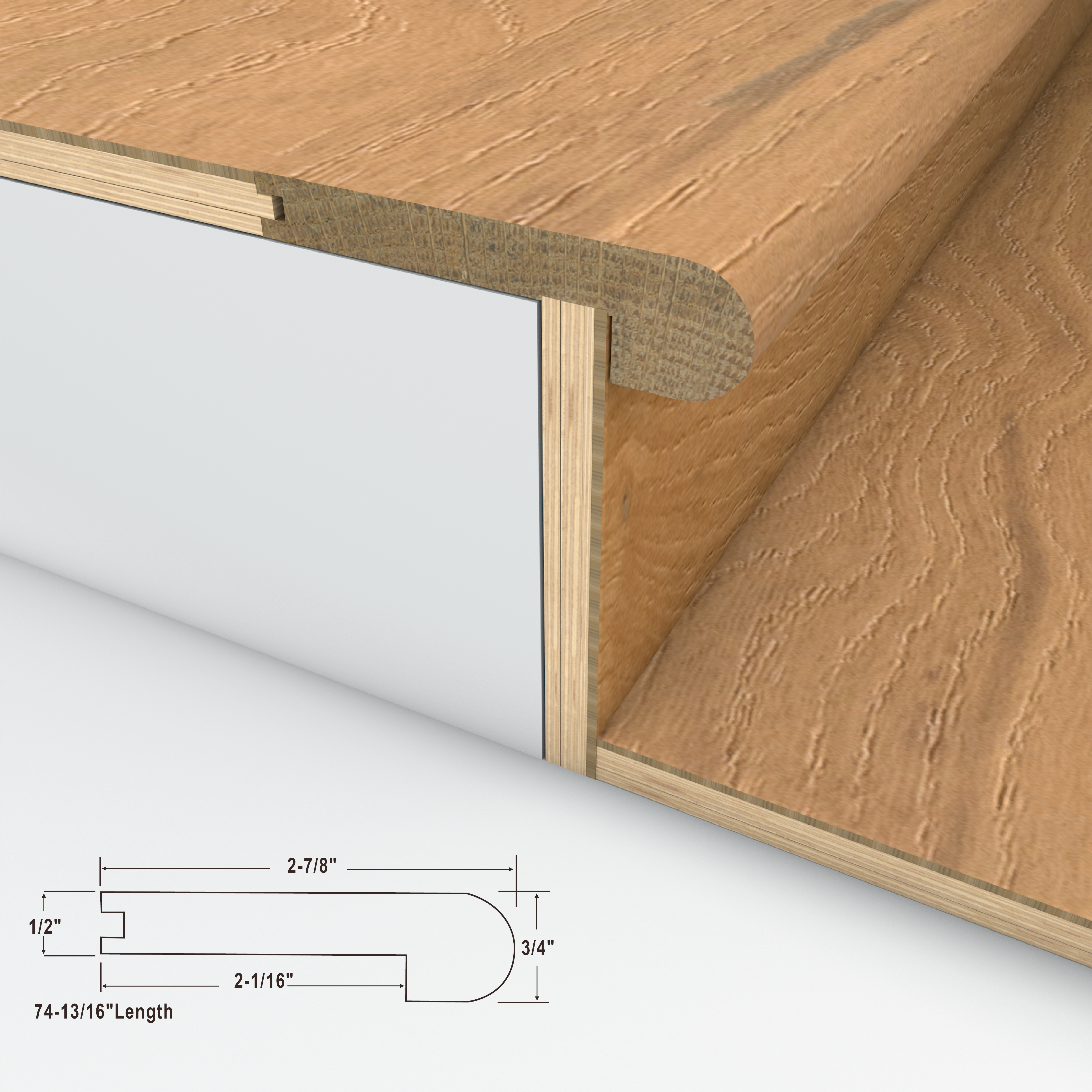 Vintage Vine Cali Hardwoods Stair Nosing Flush view 3