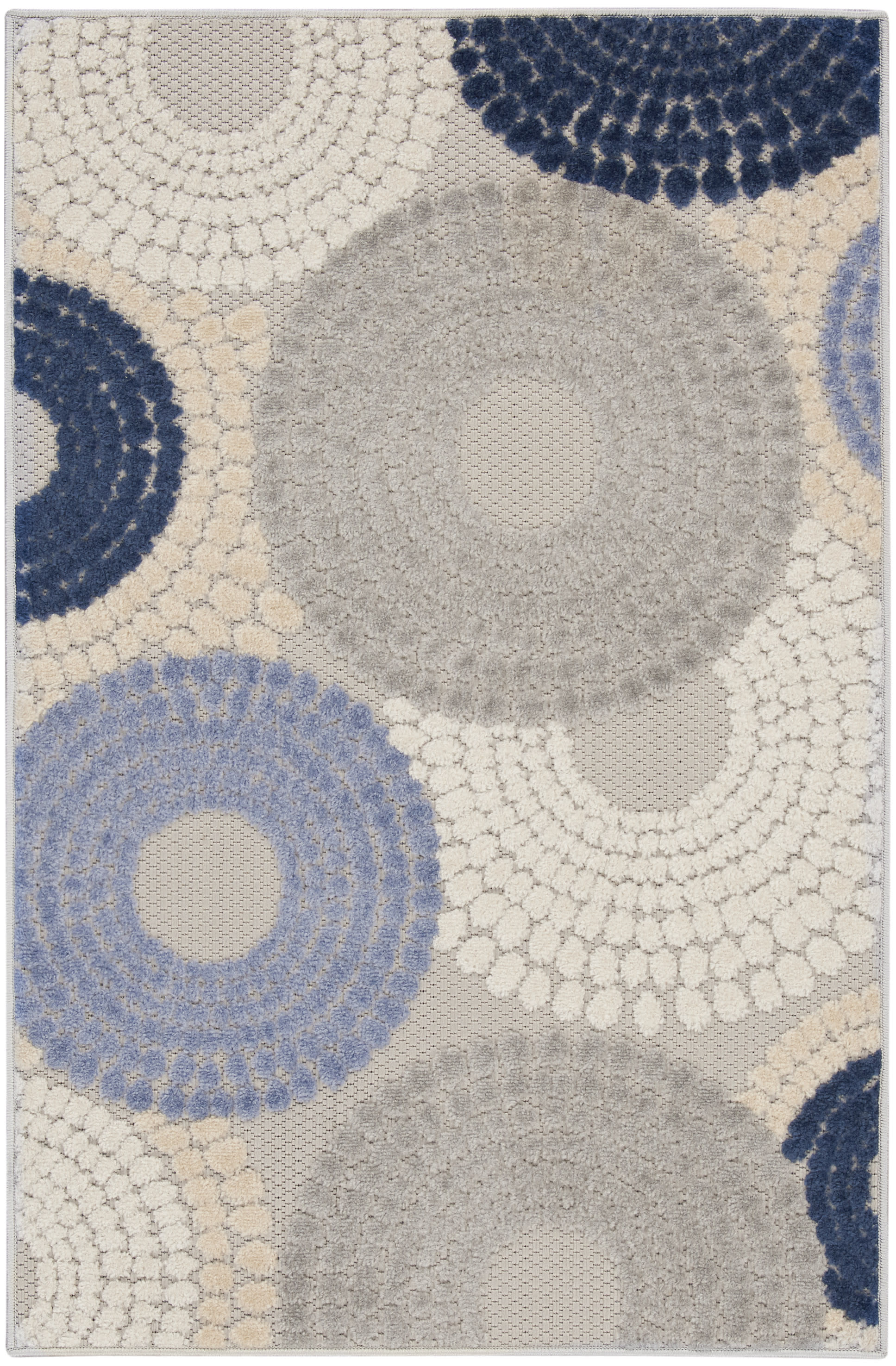 Nourison Aloha 2'8" x 4' Blue Grey Modern Rug
