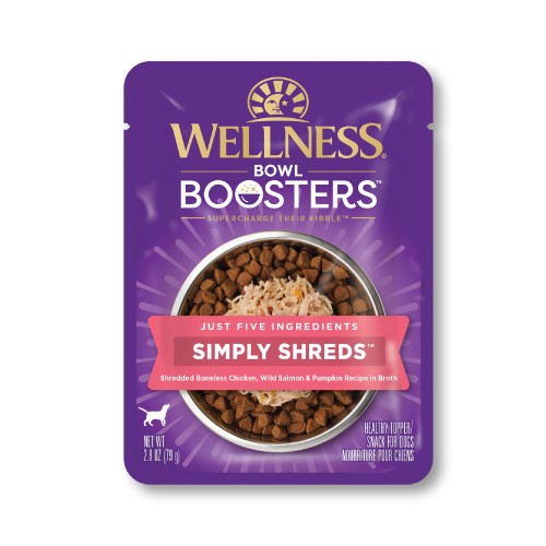 Wellness Bowl Boosters Simply Shreds Wild Salmon & pumpkin Front packaging