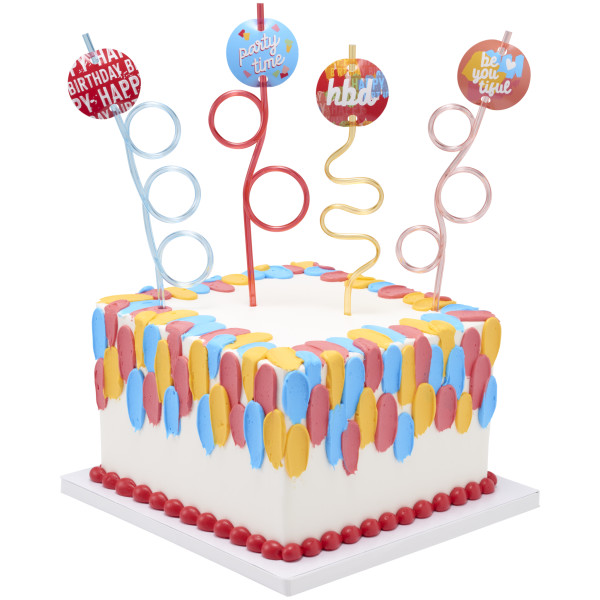 Happy Birthday Straws Cake Kit