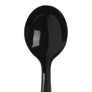 Dixie, Heavy-weight Polystyrene Disposable Plastic Soup Spoons, Black