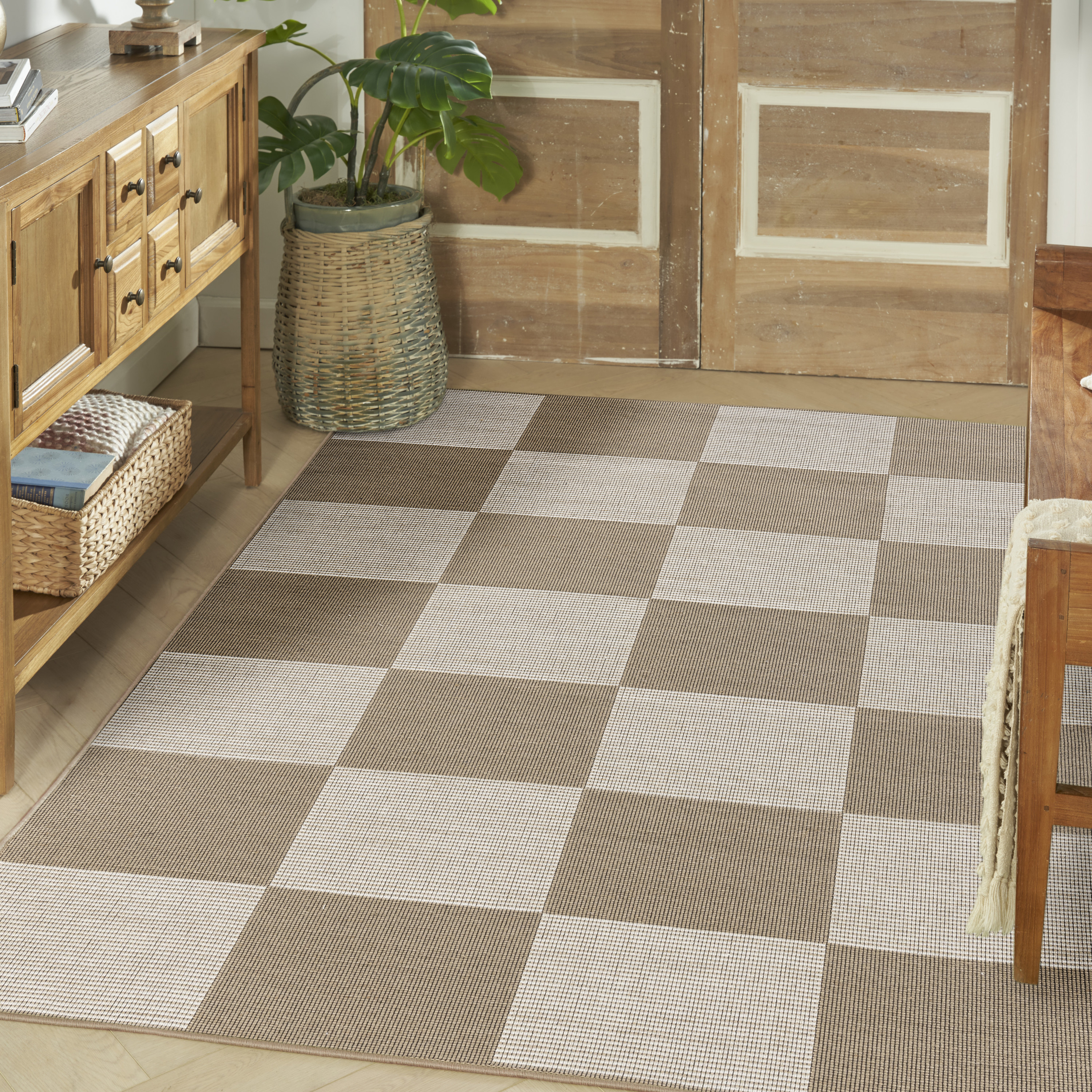 Nourison Washable Modern Jute 3'11" x 5'11" Natural Ivory Modern Indoor Rug