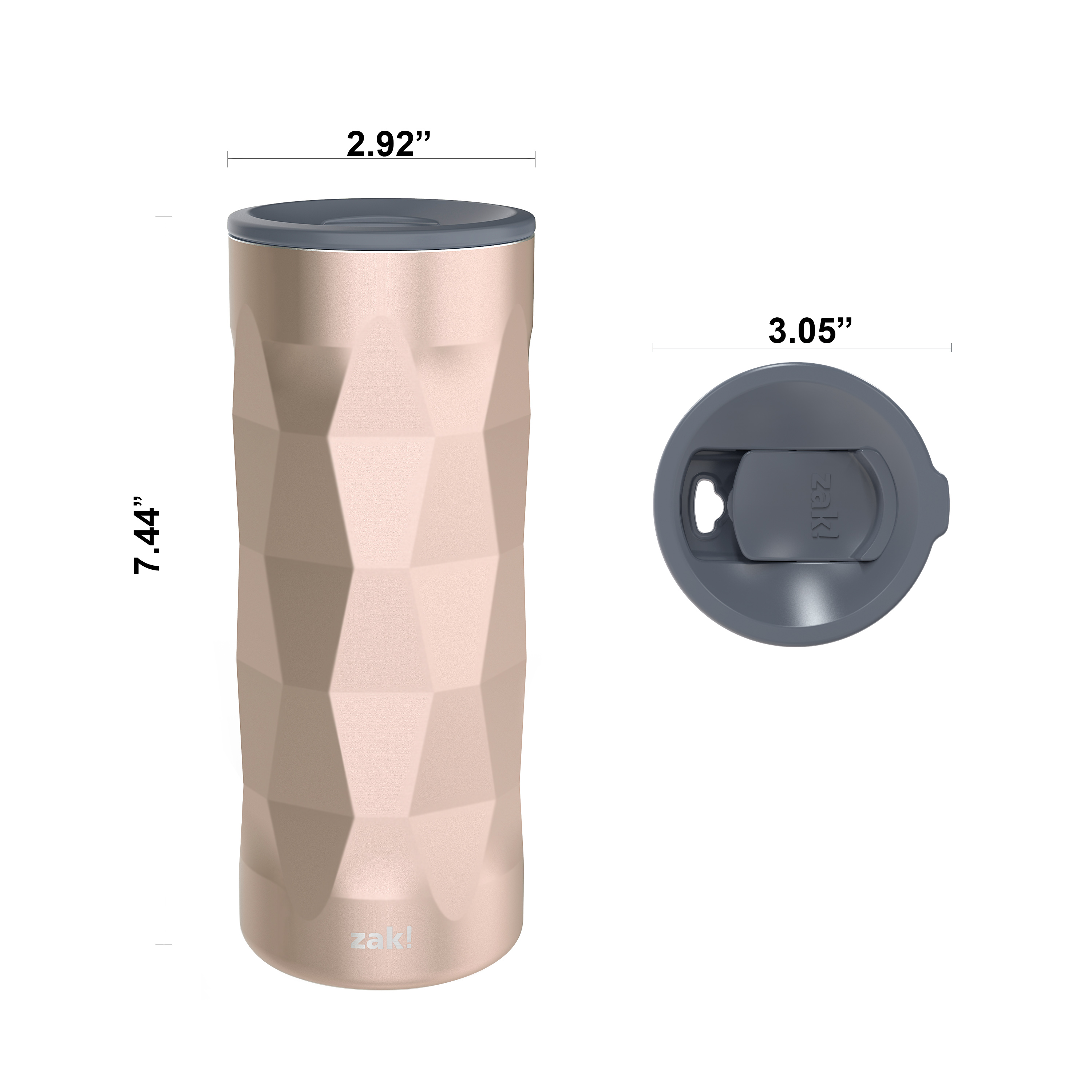Fractal 16 ounce Vacuum Insulated Stainless Steel Tumbler, Rose Gold slideshow image 5 Fractal 16 ounce Vacuum Insulated Stainless Steel Tumbler, Rose Gold slideshow image 5