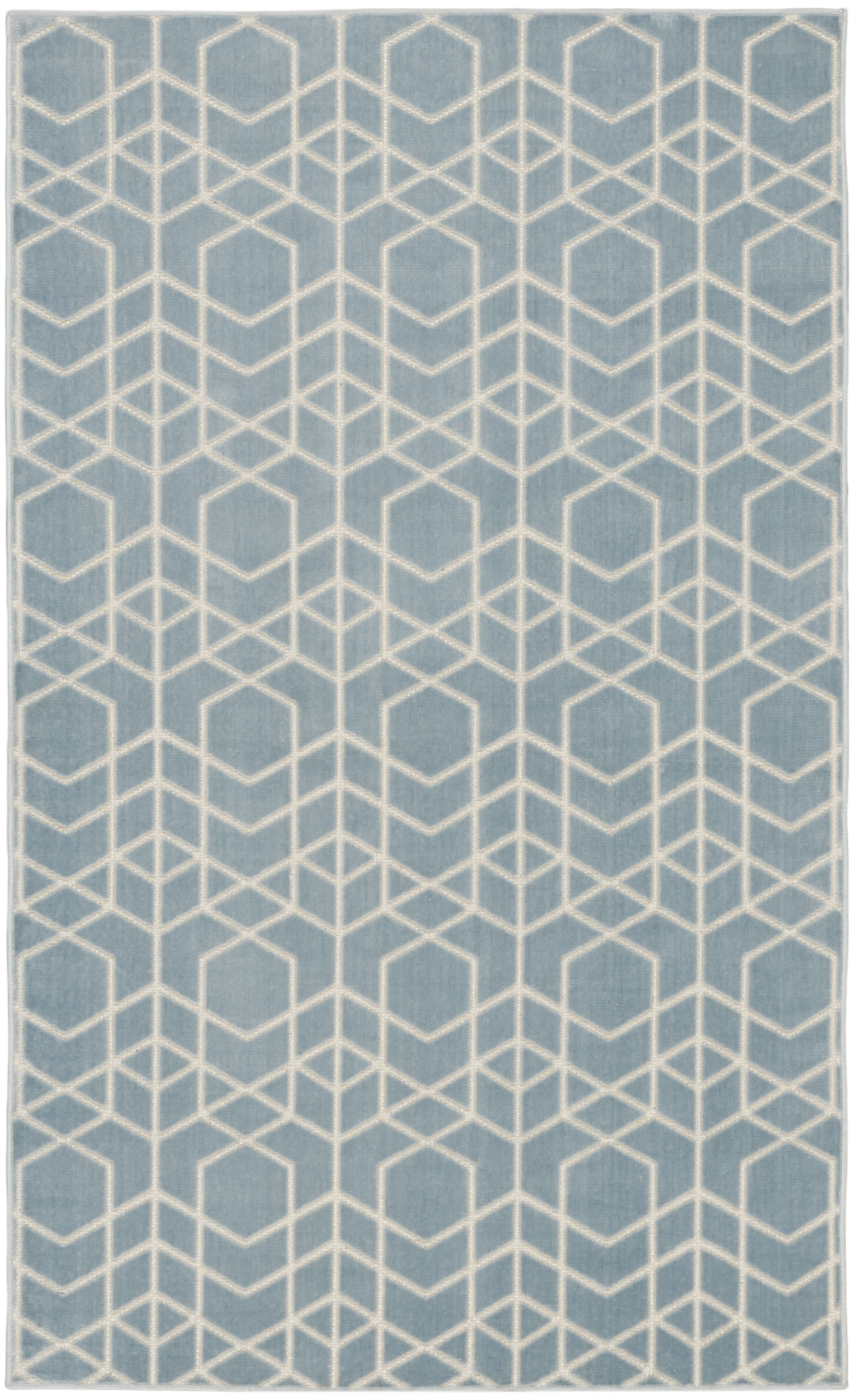 Nourison Washable Charm 3' x 5' Blue Ivory Modern Indoor Rug