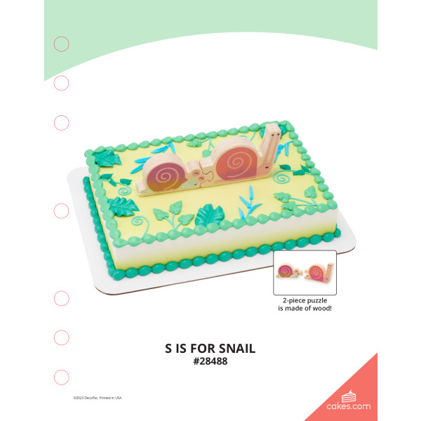 S is for Snail The Magic of Cakes® Icing Only Page