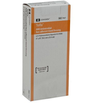 Telfa™ AMD Impregnated Antimicrobial Dressing, 4 x 10 Inch