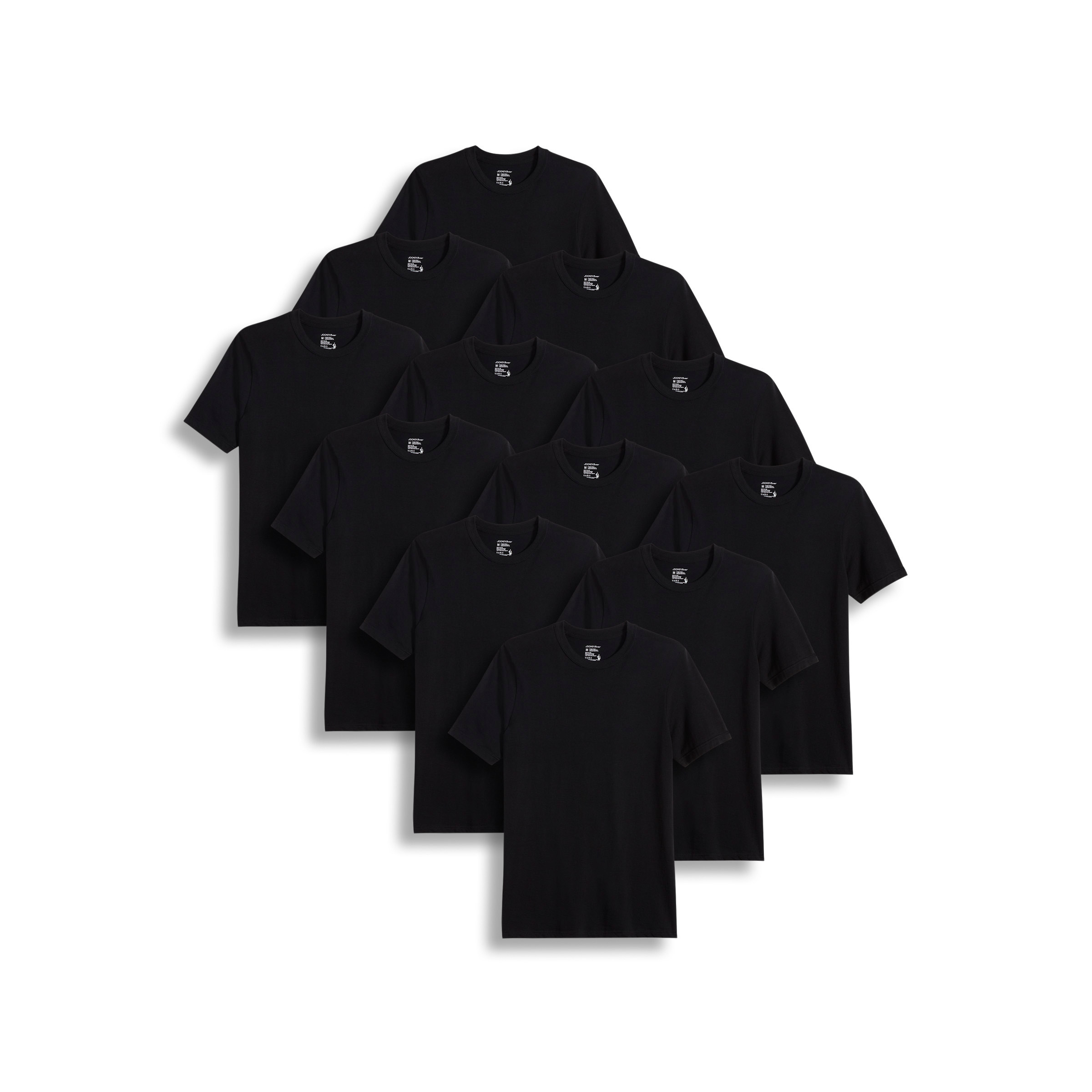 Jockey Men’s 100% Cotton Classic Crew Neck Undershirt – 12 Pack