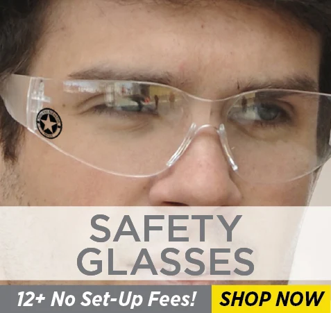 Custom Safety Glasses - Order 12+, No Set-Up Fees! Shop Now