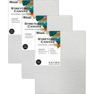 Stretched Canvases, 8 x 10 in, 3-Pack