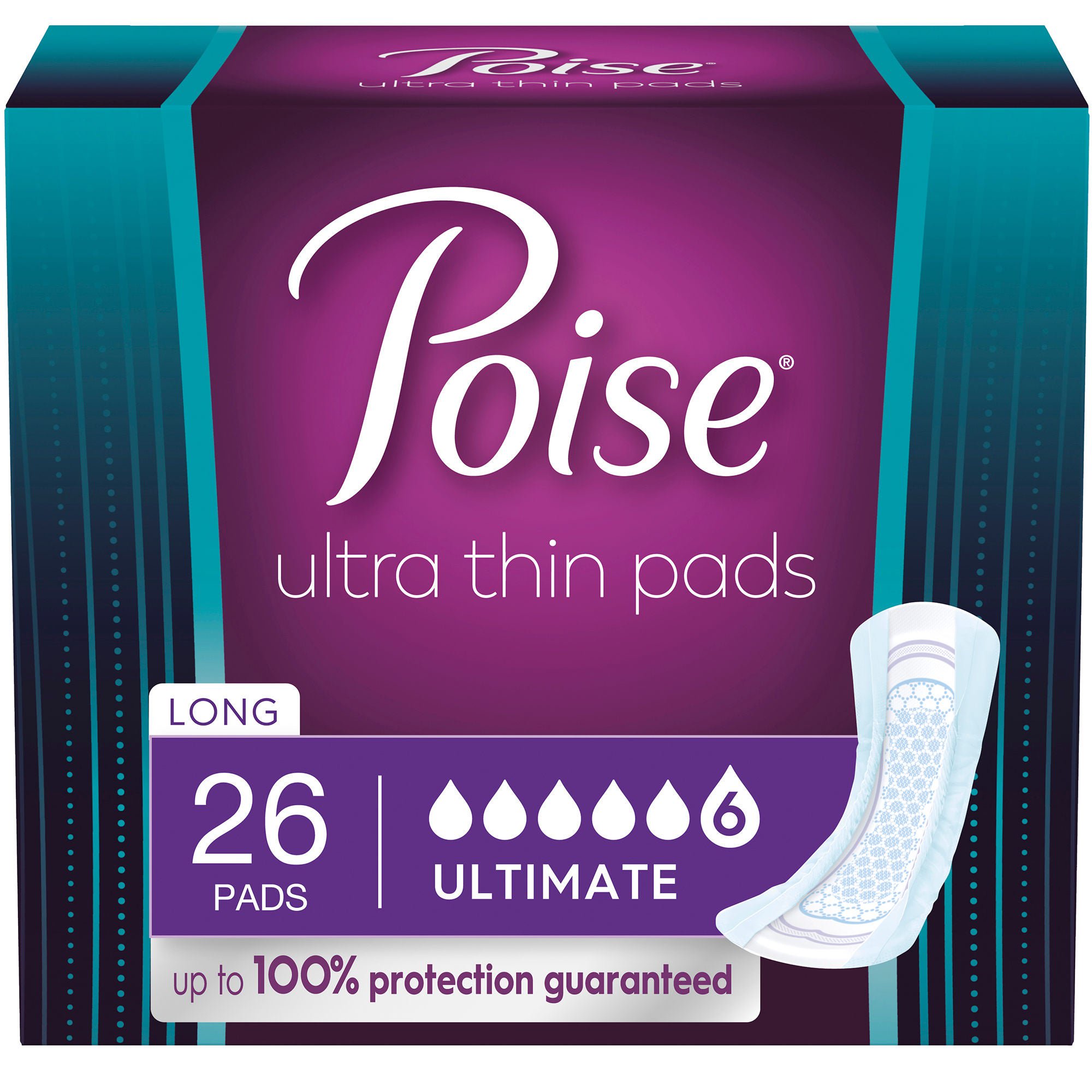 Poise® Fresh Protection™ Ultra Thin Pads, Ultimate Long