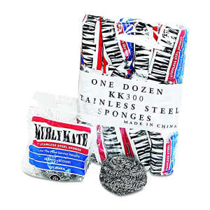 PUR300, Kurly Kate, Medium Stainless Steel Srubber, Round, 3.5"x3.5", Stainless Steel